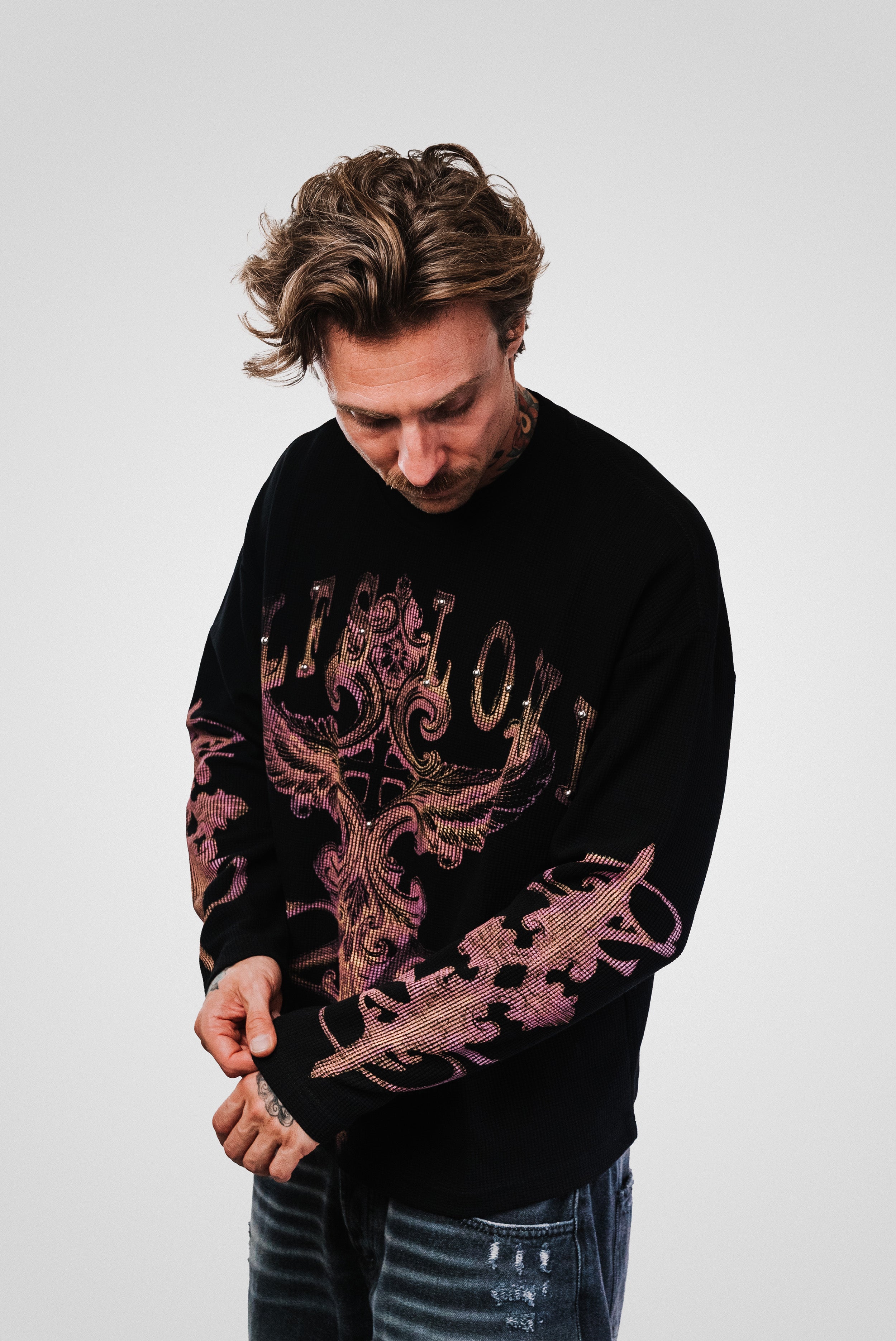 ANT WAFFLE LONGSLEEVE BLACK - Shoebuya Design