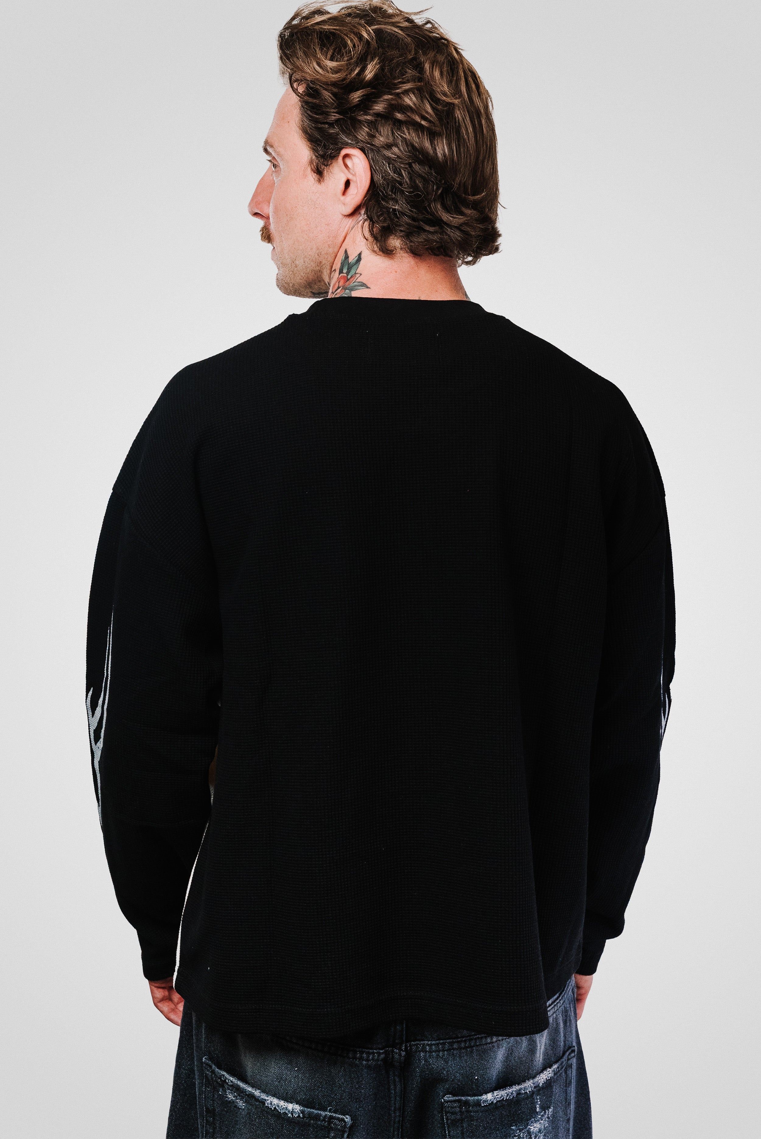 BOBY WAFFLE LONGSLEEVE CREAM/BLACK - Shoebuya Design