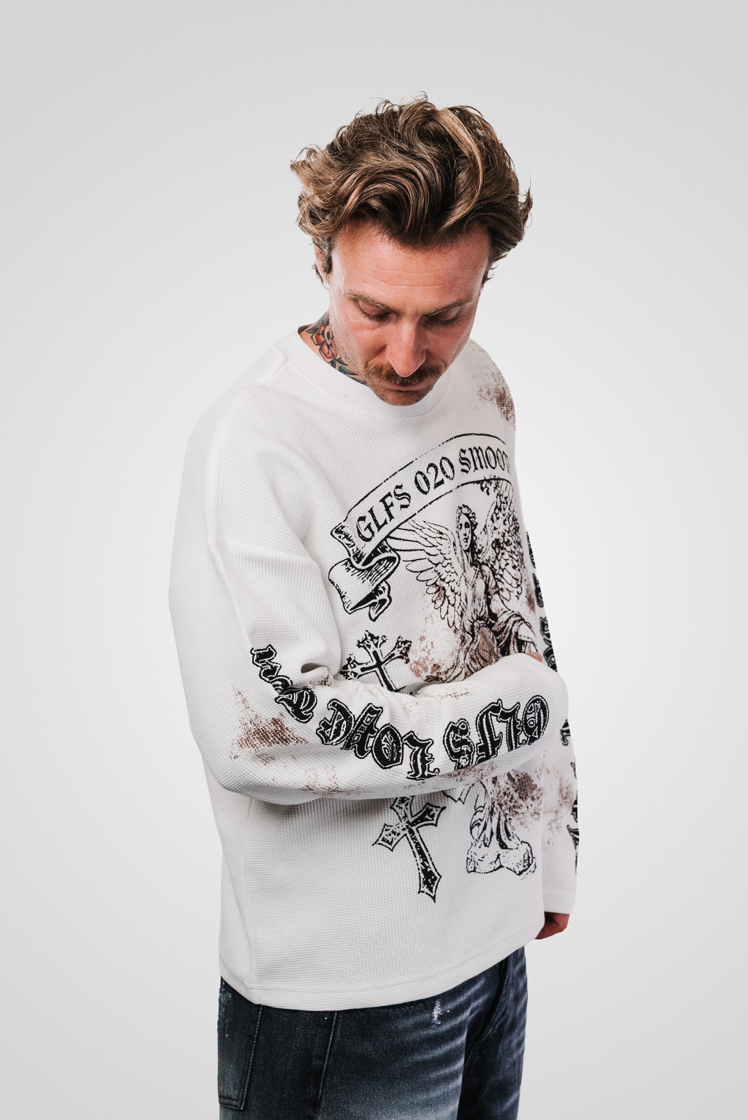 SMOOTHY WAFFLE LONGSLEEVE WHITE - Shoebuya Design