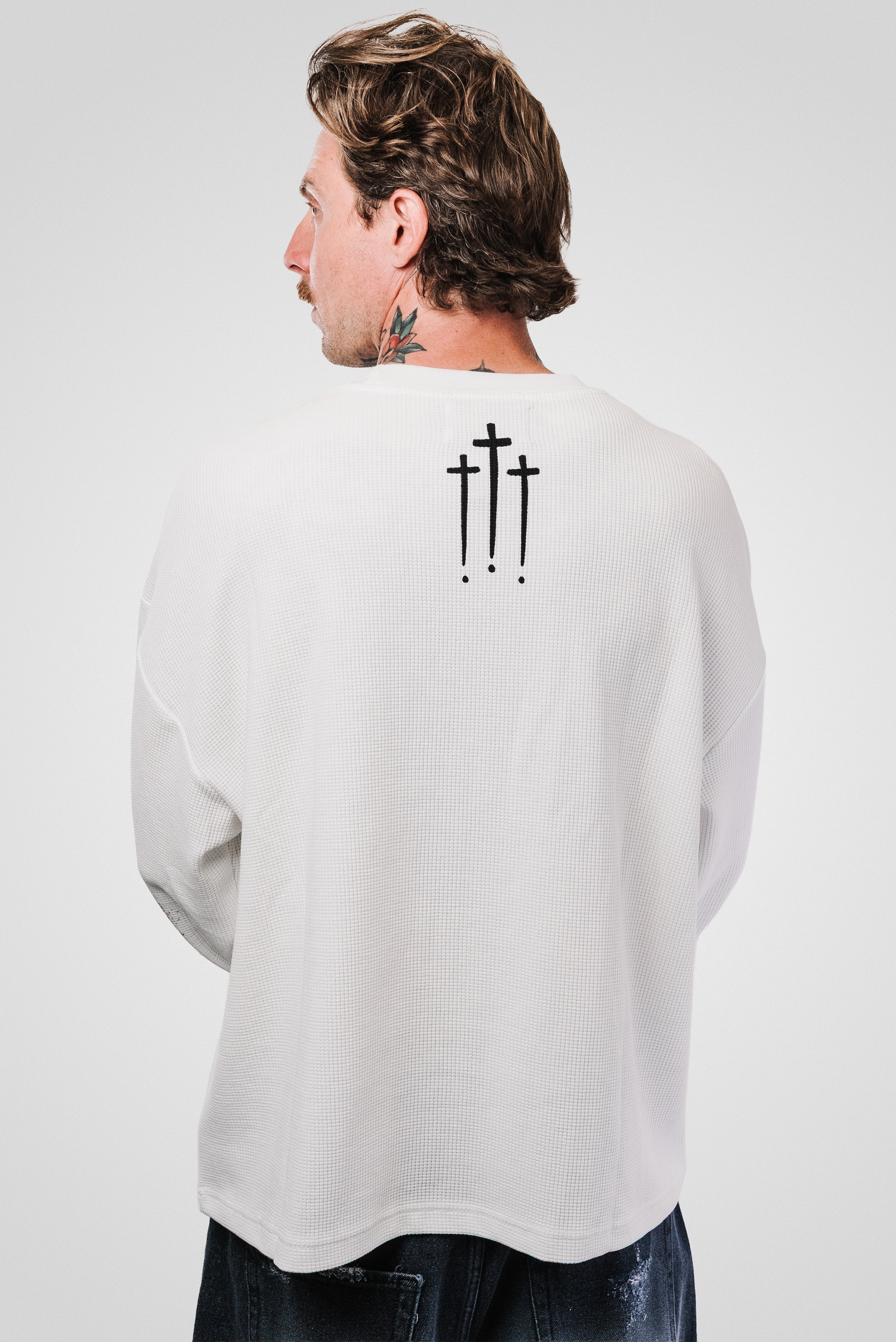 SMOOTHY WAFFLE LONGSLEEVE WHITE - Shoebuya Design