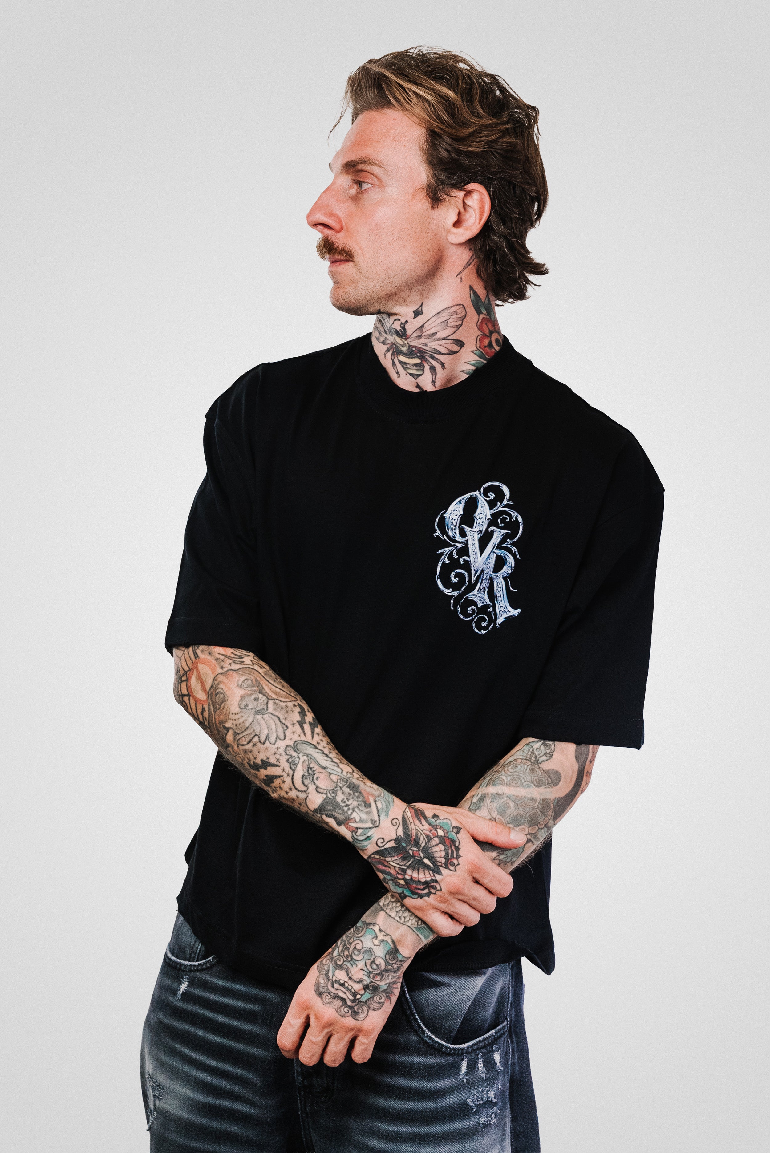 GOTHIC LOGO BLACK BOXY TEE - OVR Brand