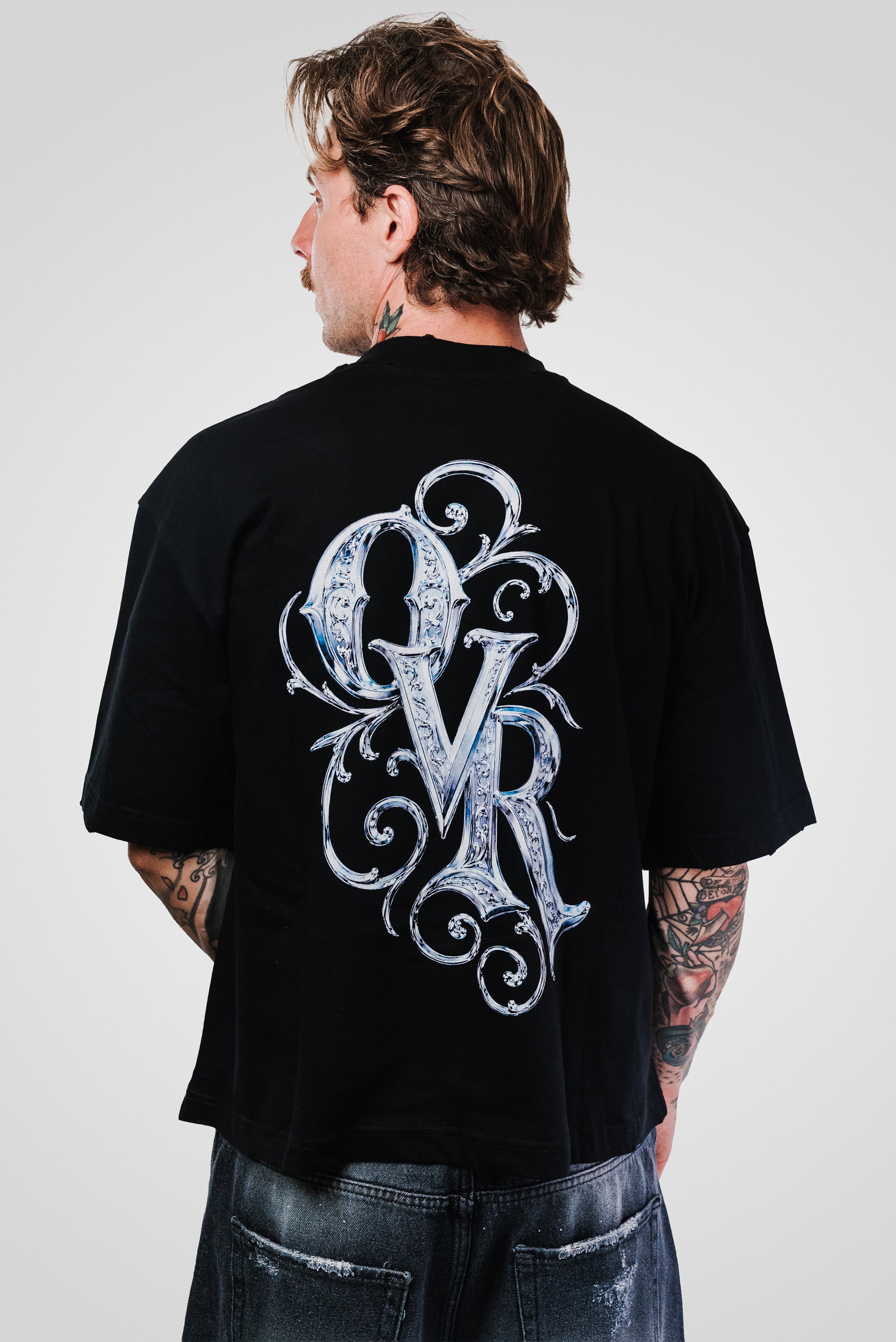 GOTHIC LOGO BLACK BOXY TEE - OVR Brand