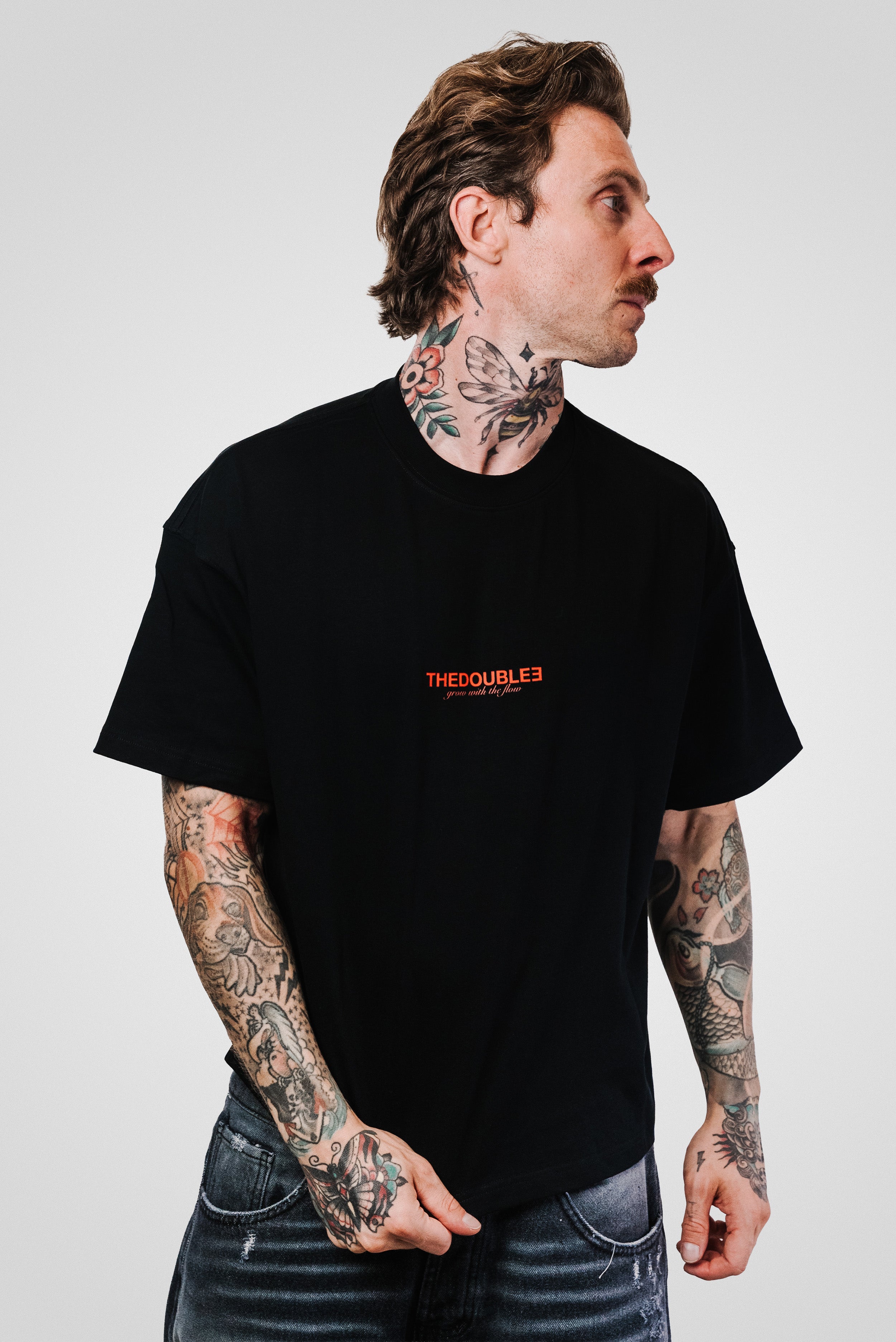 BLONDE LOVER BOXY TEE BLACK PUFF PRINT - TheDoubleE