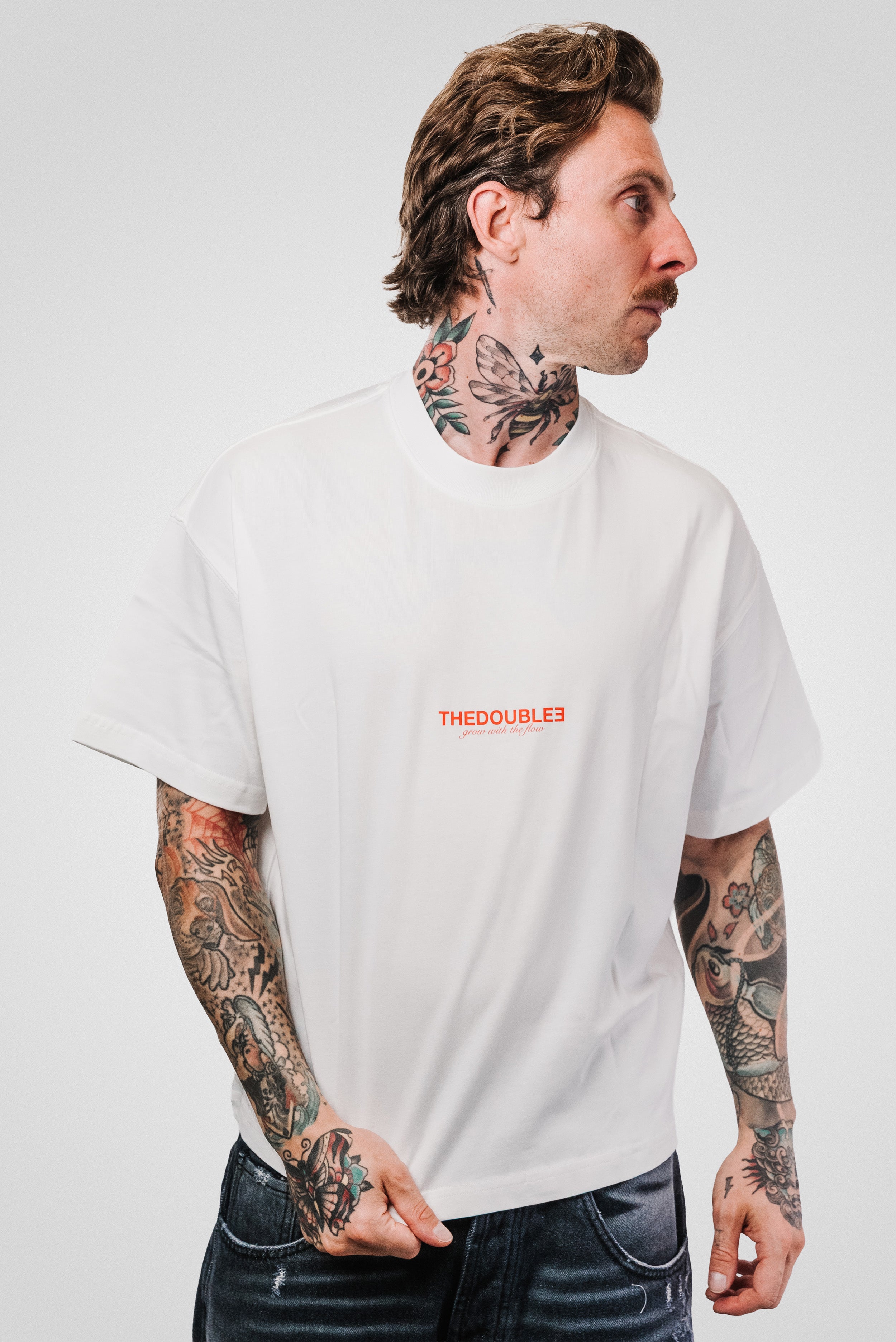 MIRROR WHITE BOXY TEE - TheDoubleE