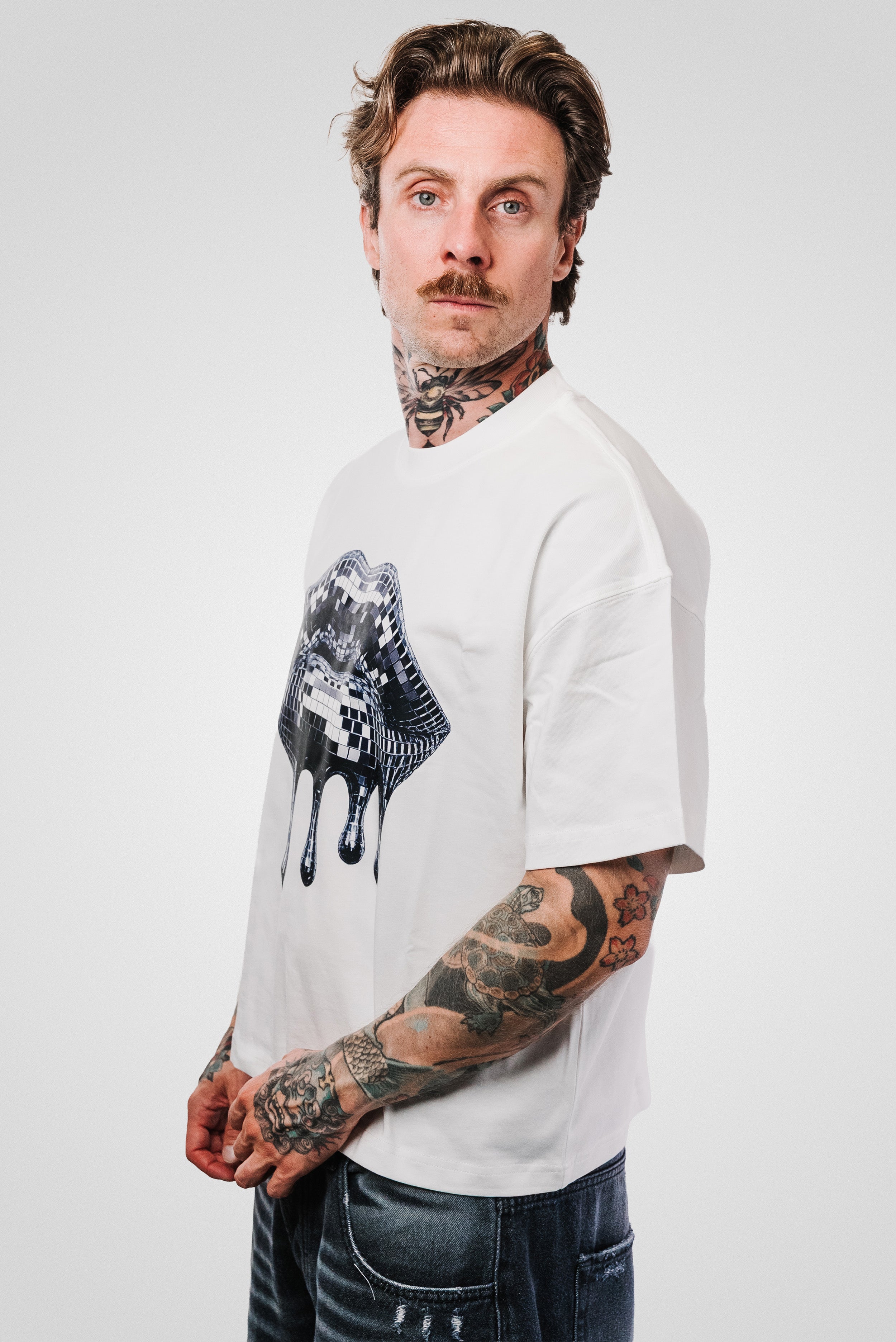 DISCO MOUTH WHITE TEE - Shoebuya Design