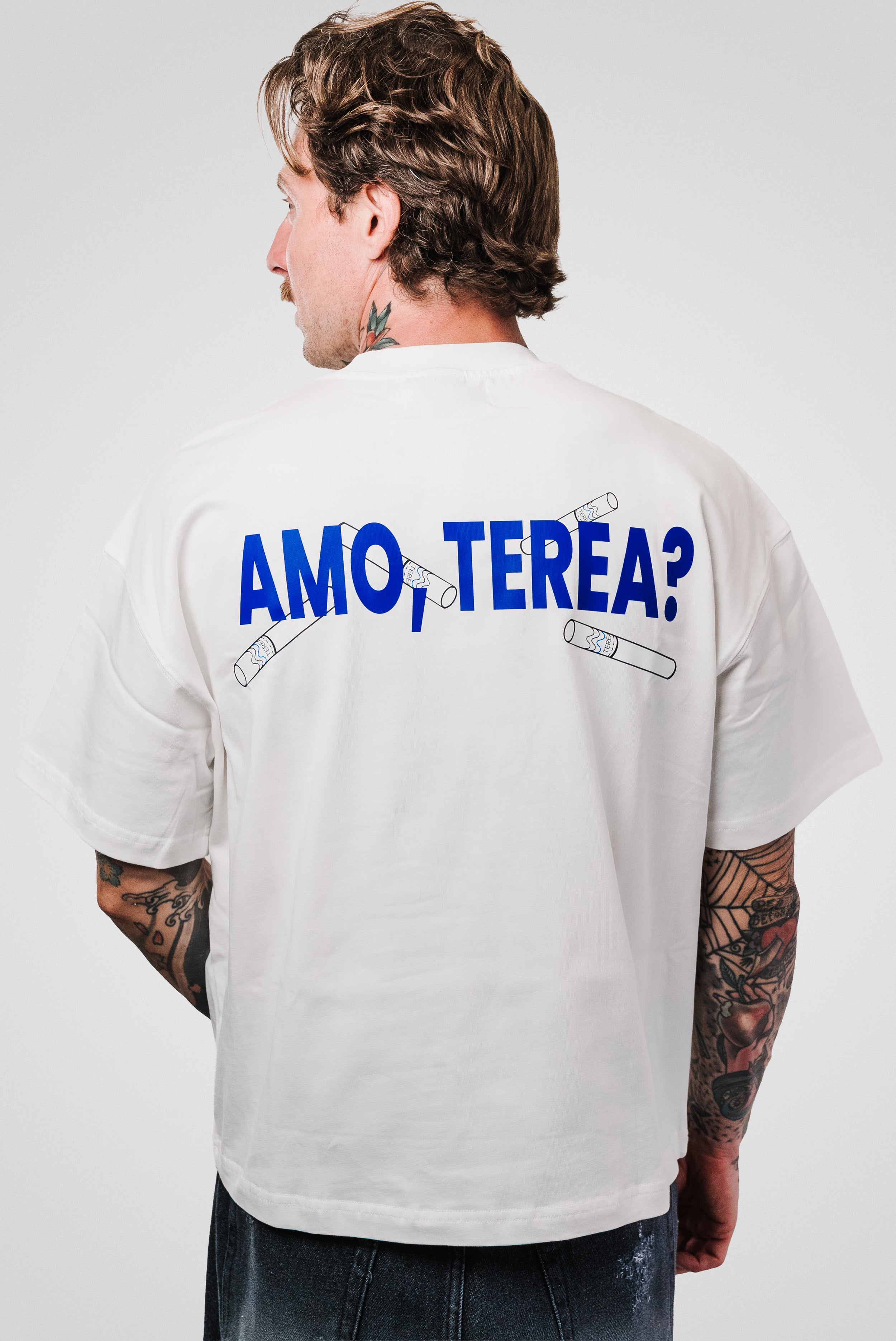AMO TEREA WHITE BOXY TEE - TheDoubleE