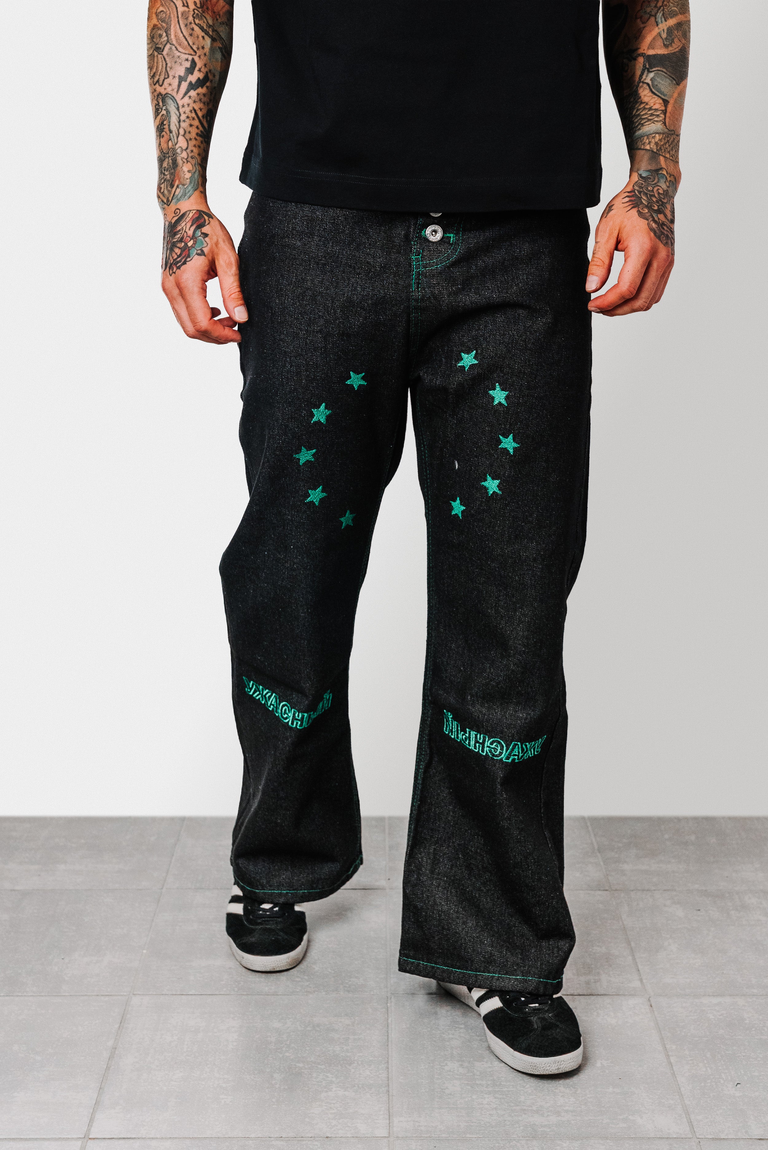BOSTON RAW BLACK DENIM JEANS - Shoebuya Design