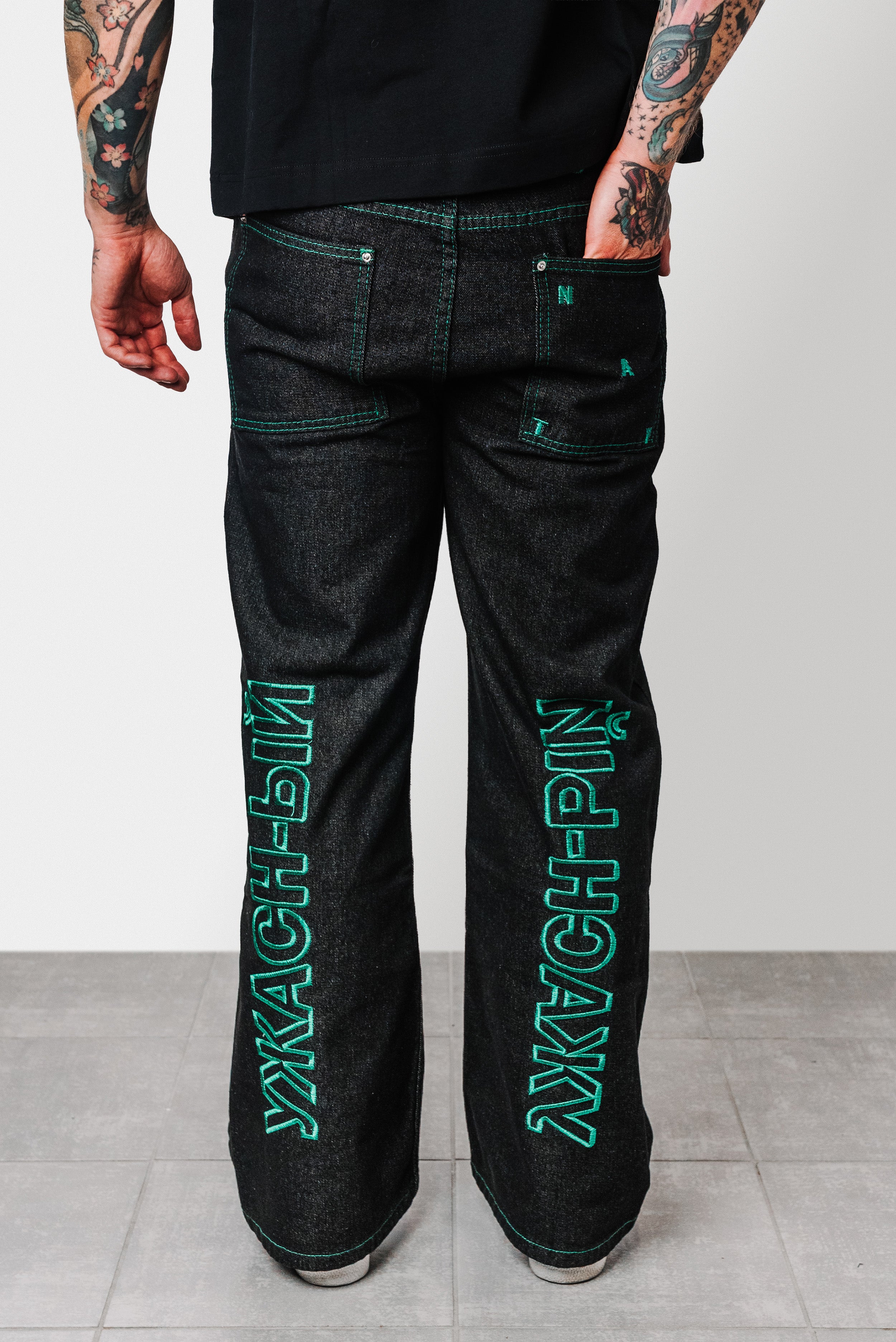 BOSTON RAW BLACK DENIM JEANS - Shoebuya Design