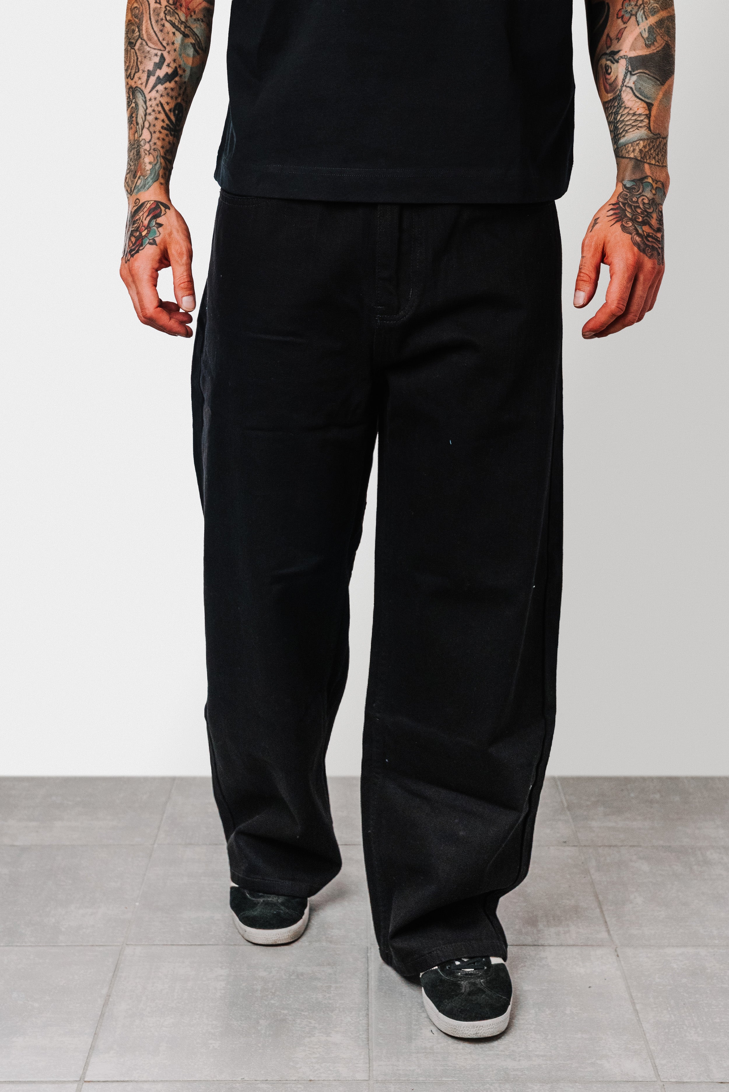 CHROME RAINBOW CROSS BLACK DENIM JEANS - Shoebuya Design