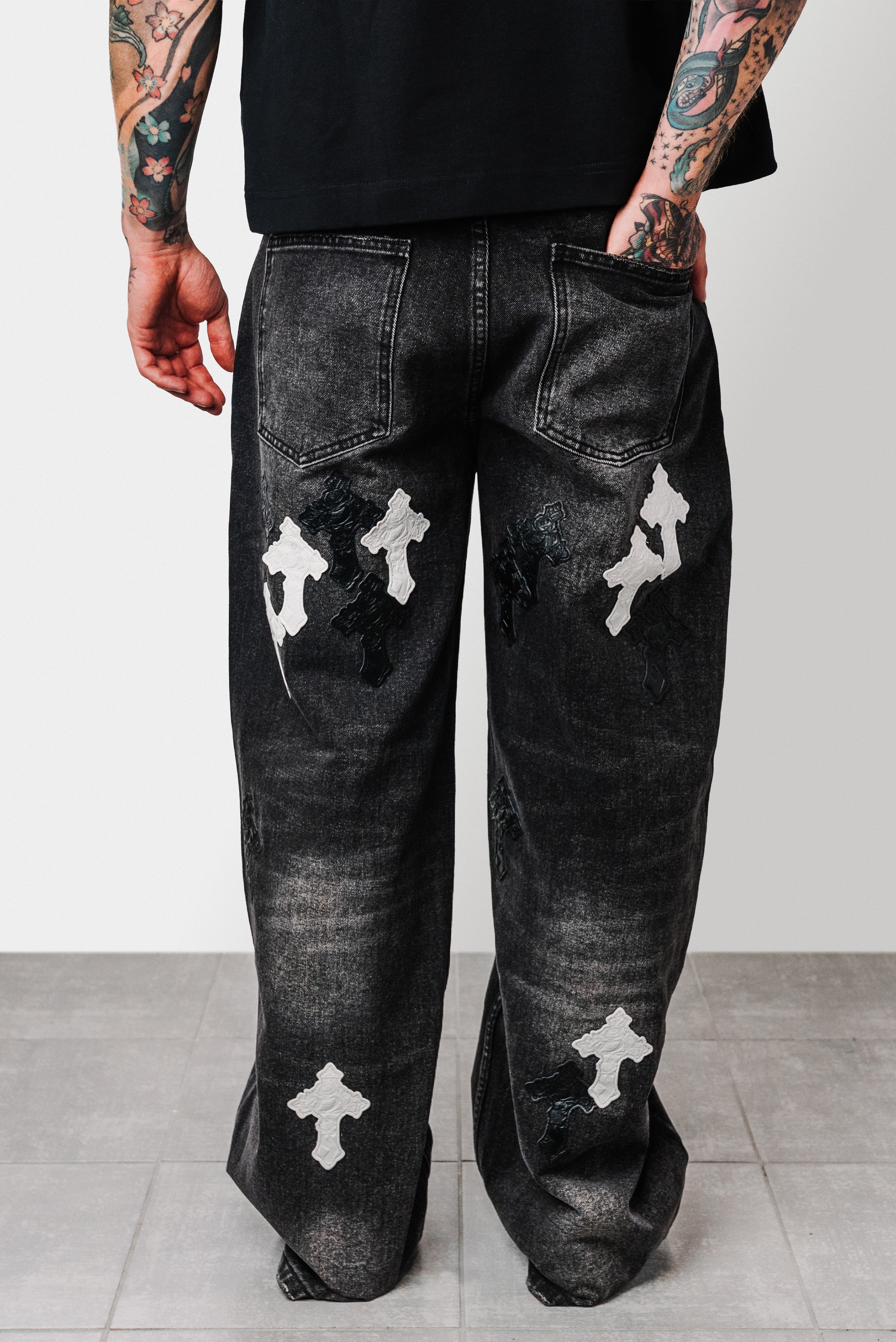 21 STAR BLACK DENIM JEANS - Shoebuya Design
