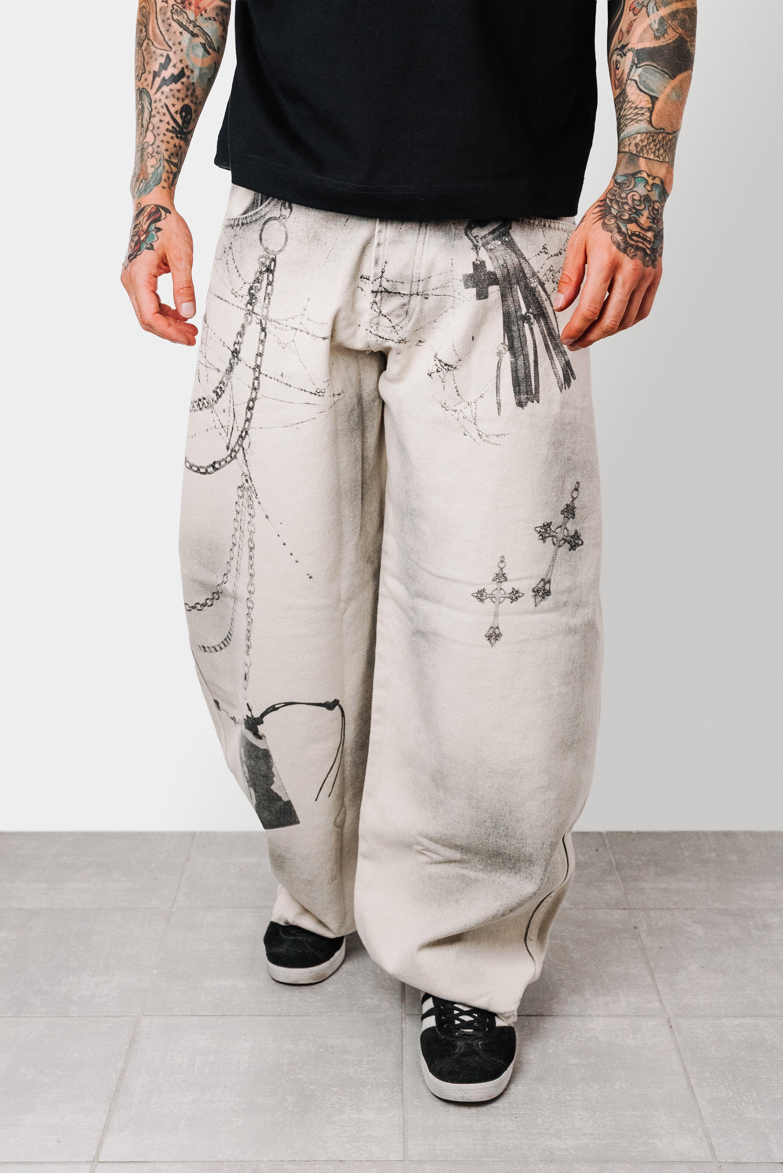 ACNE WHITE & GREY JEANS - Replacement Brand