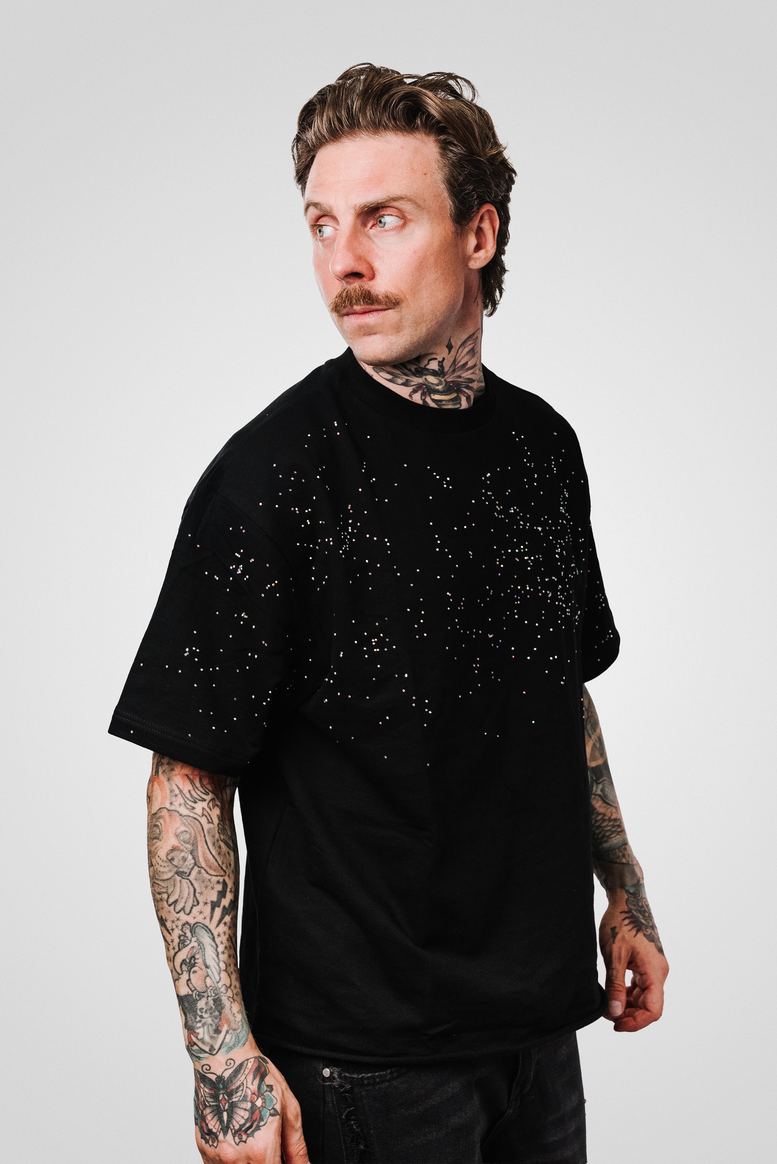 STRASS BLACK TEE - Hamrah Brand