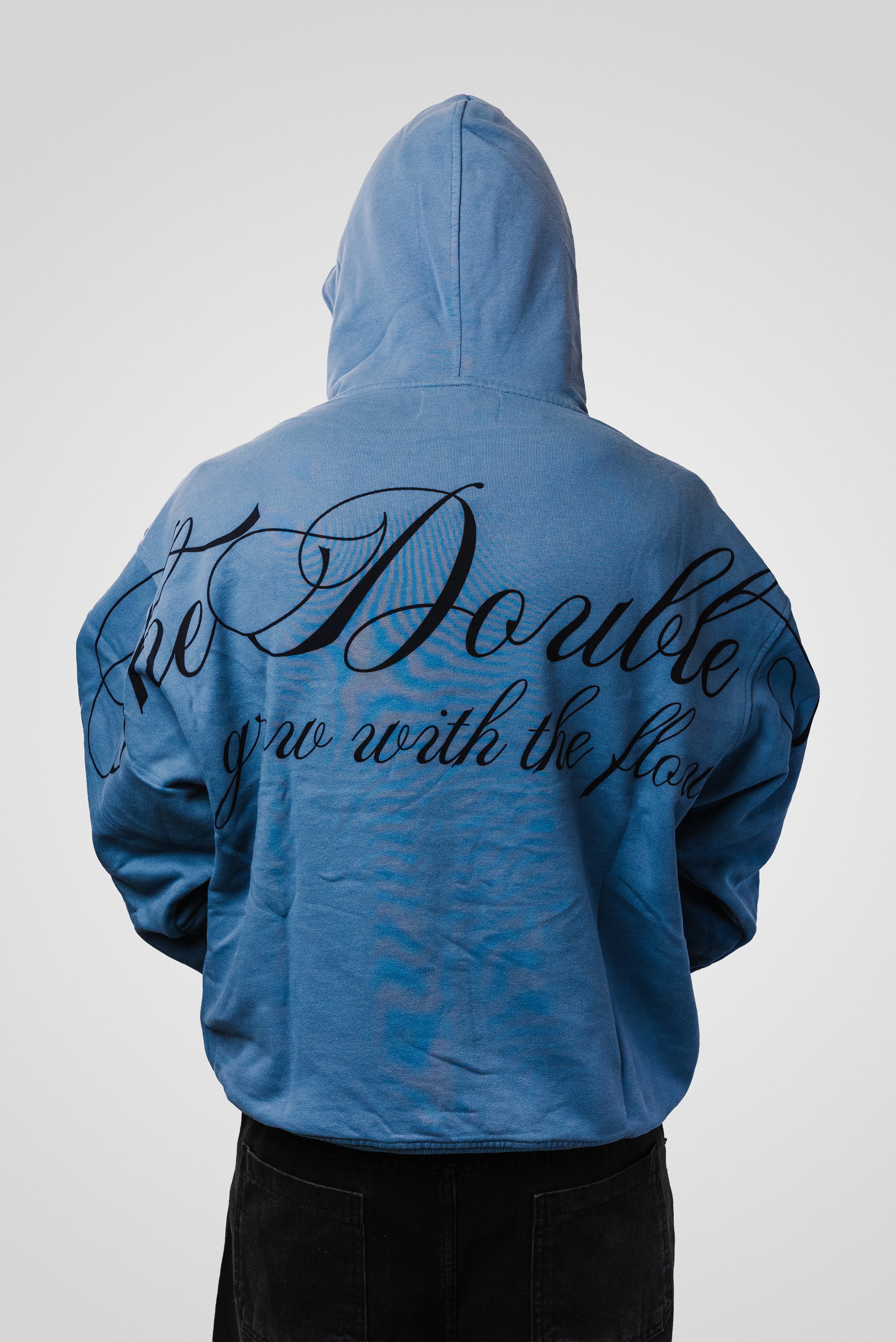 ITALICS LIGHT BLUE HOODIE - TheDoubleE