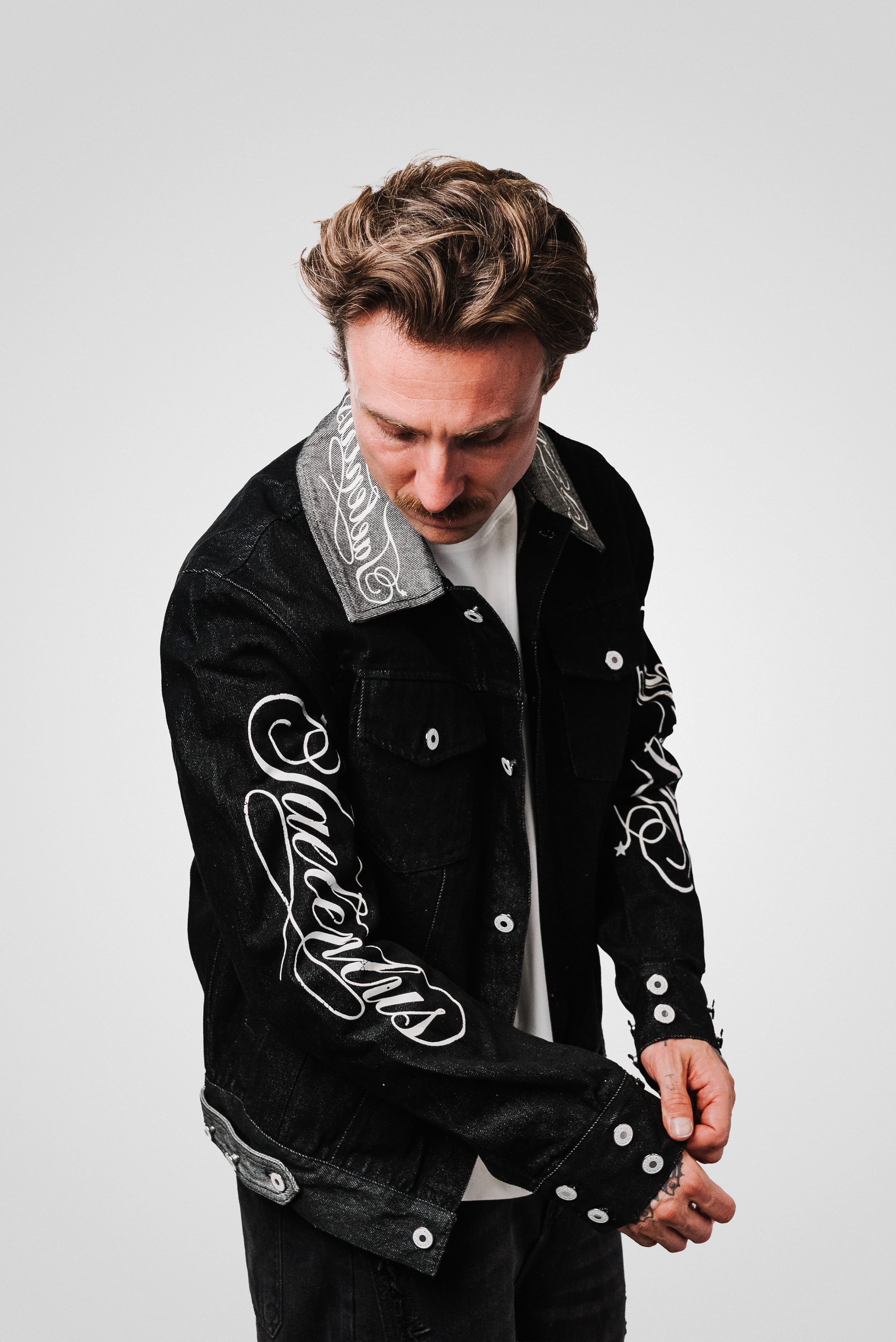 SCHOOL RAW BLACK DENIM JACKET - Shoebuya Design