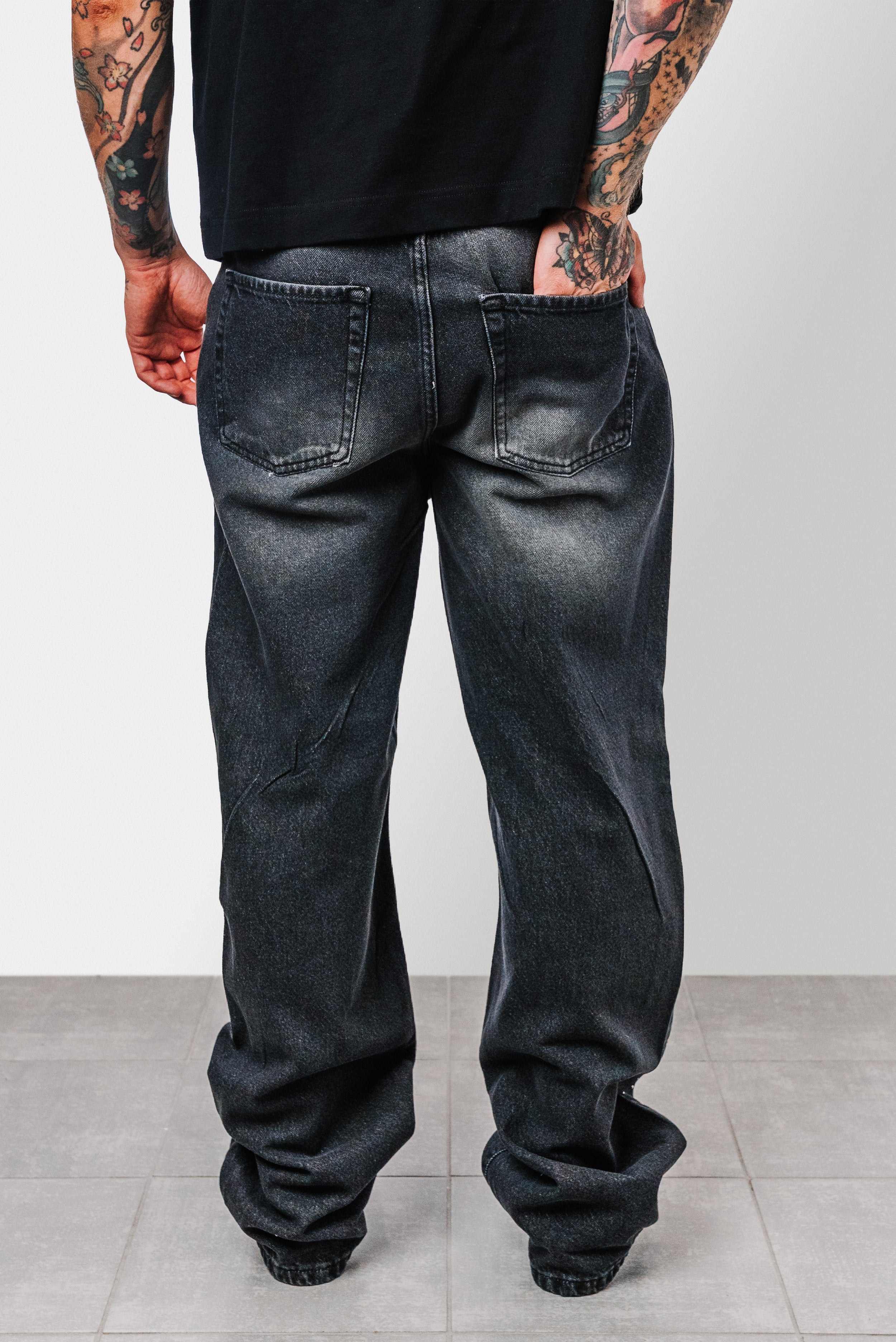 CROSS GLITTER WASHED BLACK JEANS - Replacement Brand