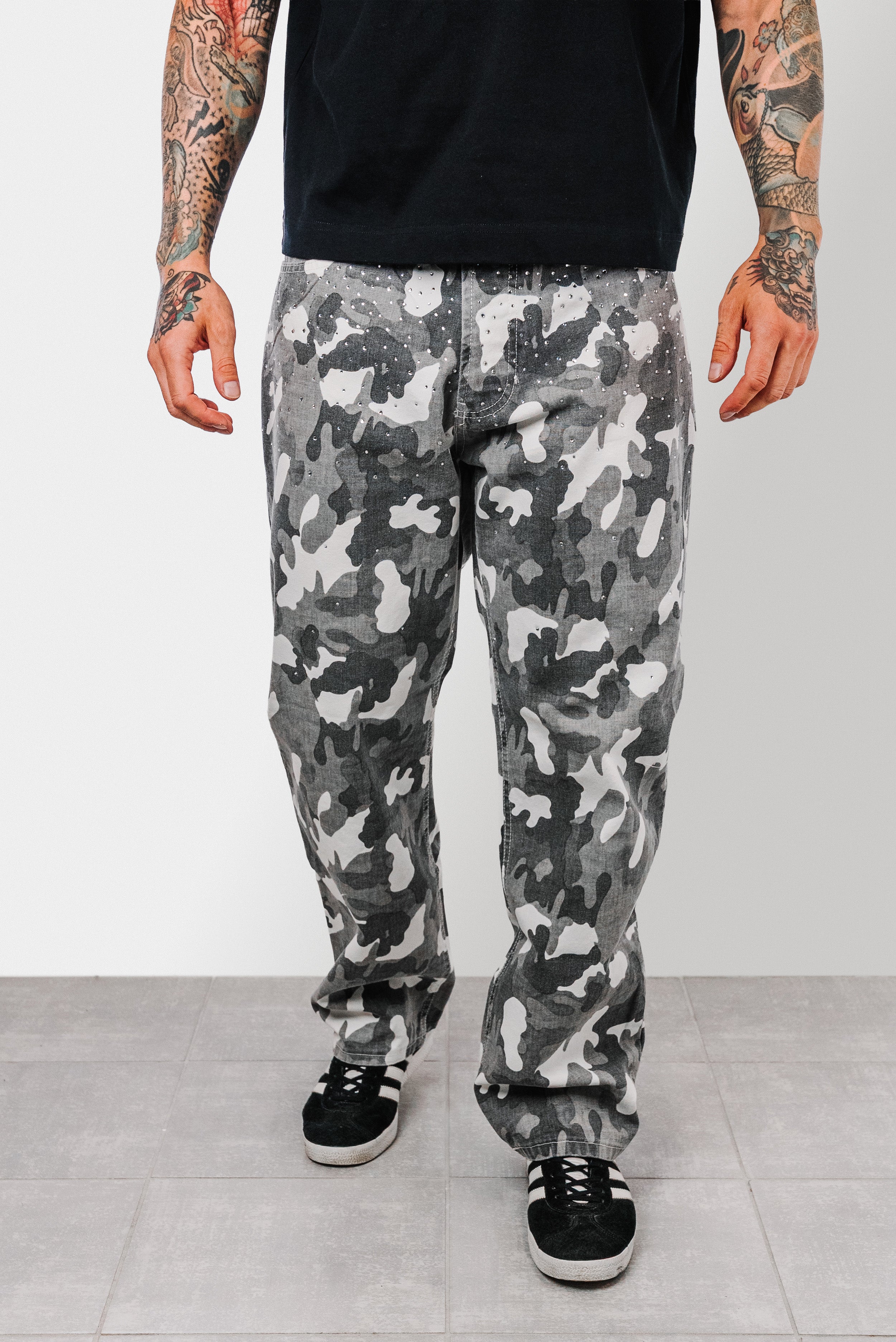 CAMO GREY GLITTER JEANS - Replacement Brand