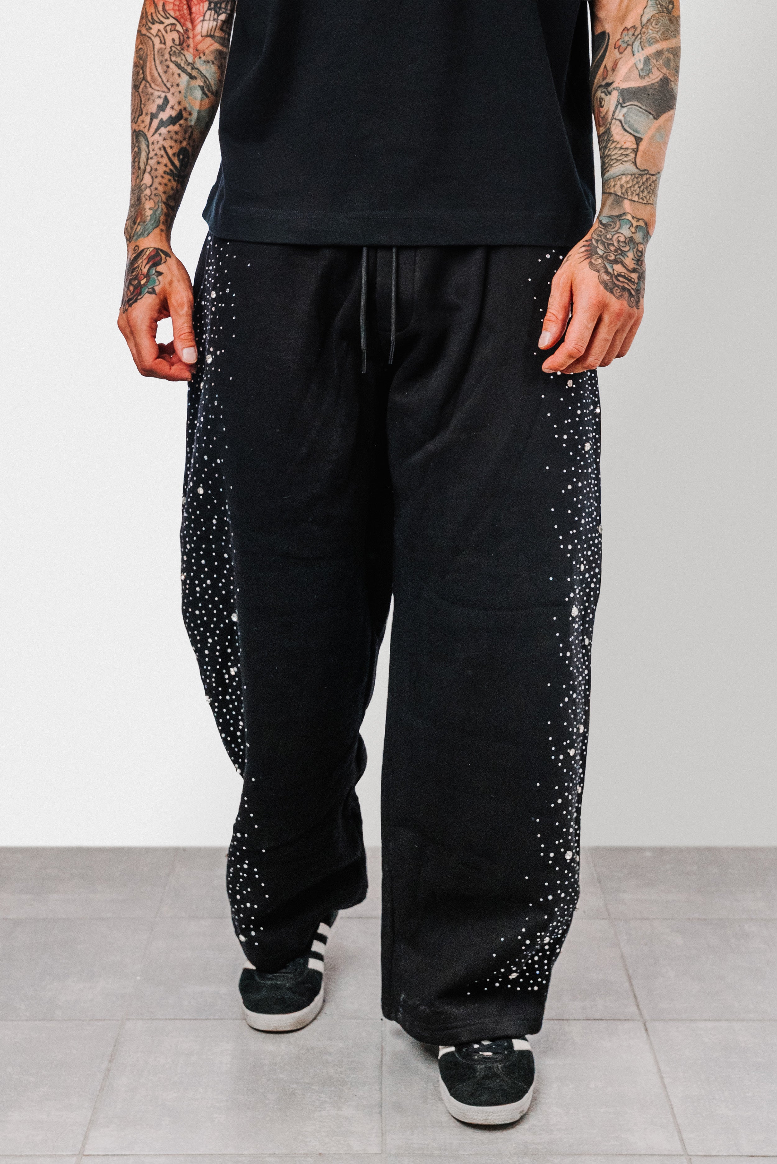 GLITTER BALLOON BLACK TRACKPANTS - Replacement Brand
