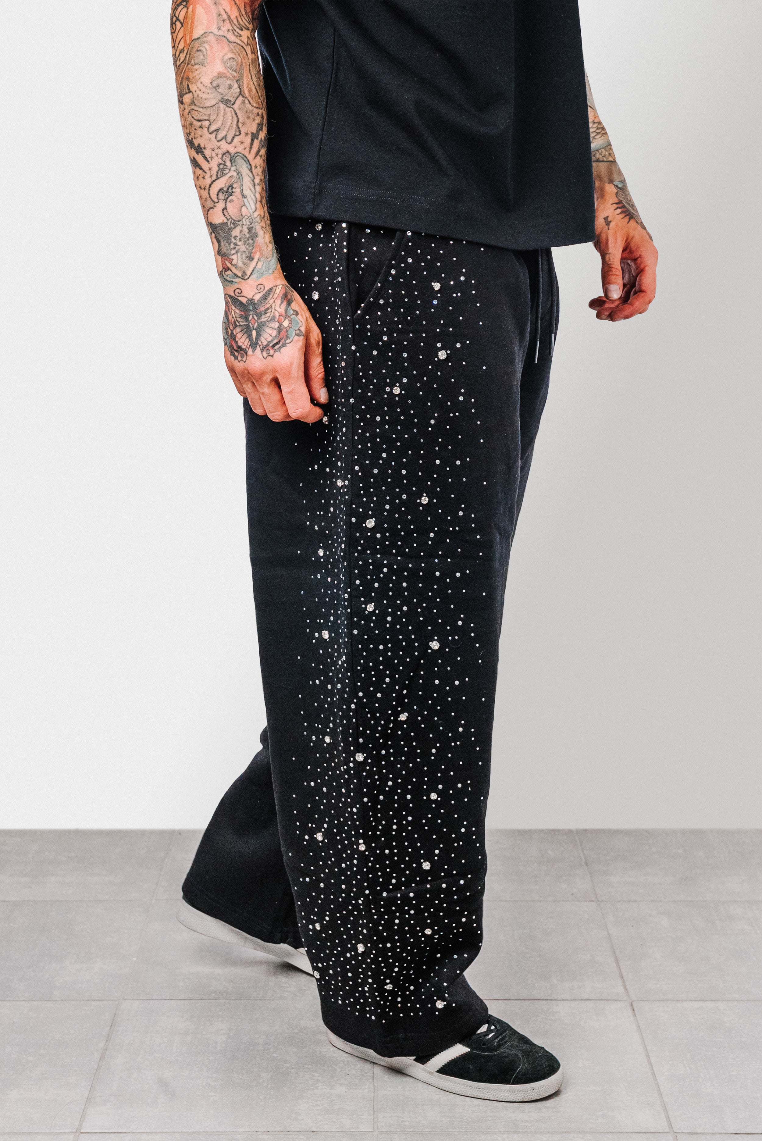 GLITTER BALLOON BLACK TRACKPANTS - Replacement Brand