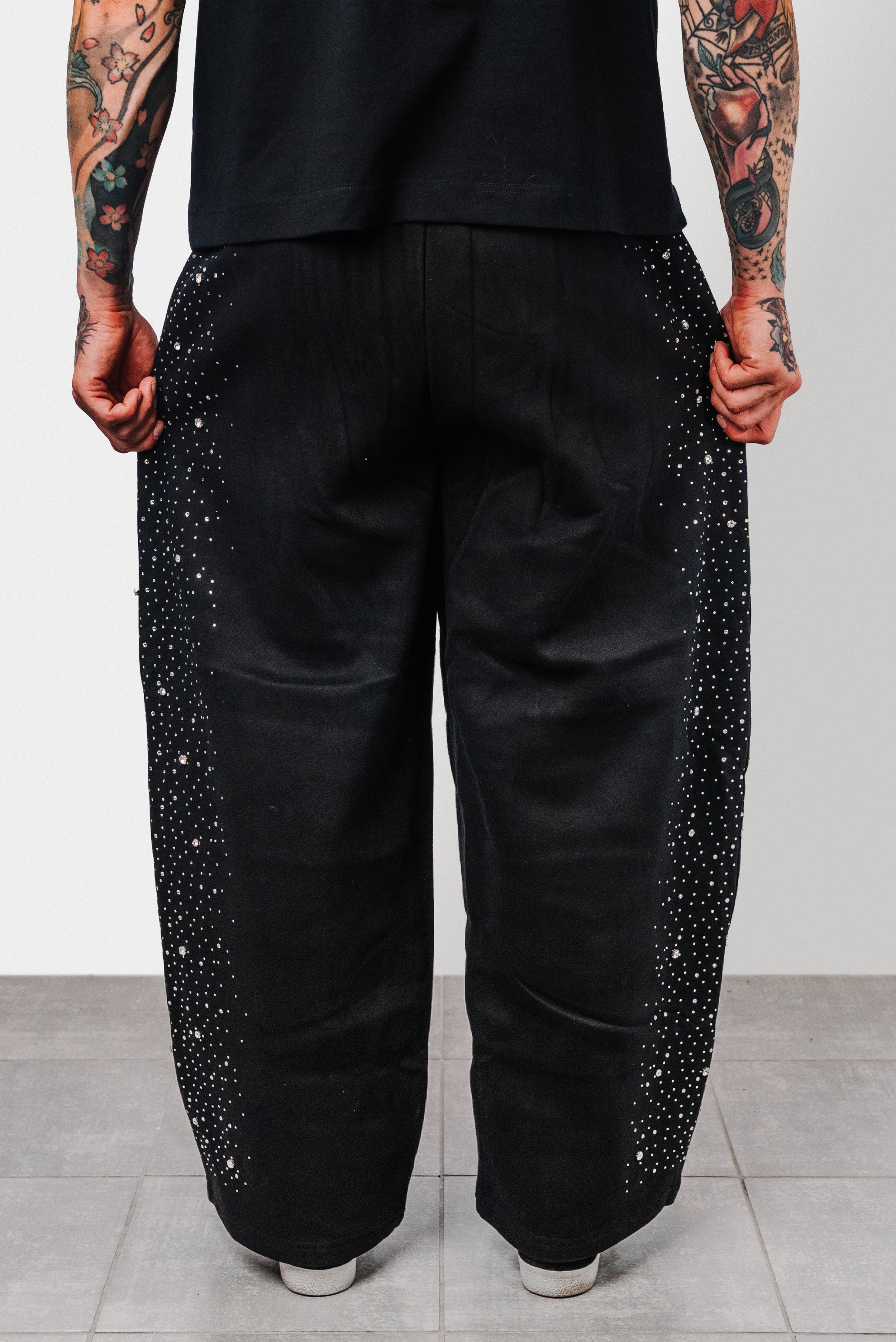 GLITTER BALLOON BLACK TRACKPANTS - Replacement Brand