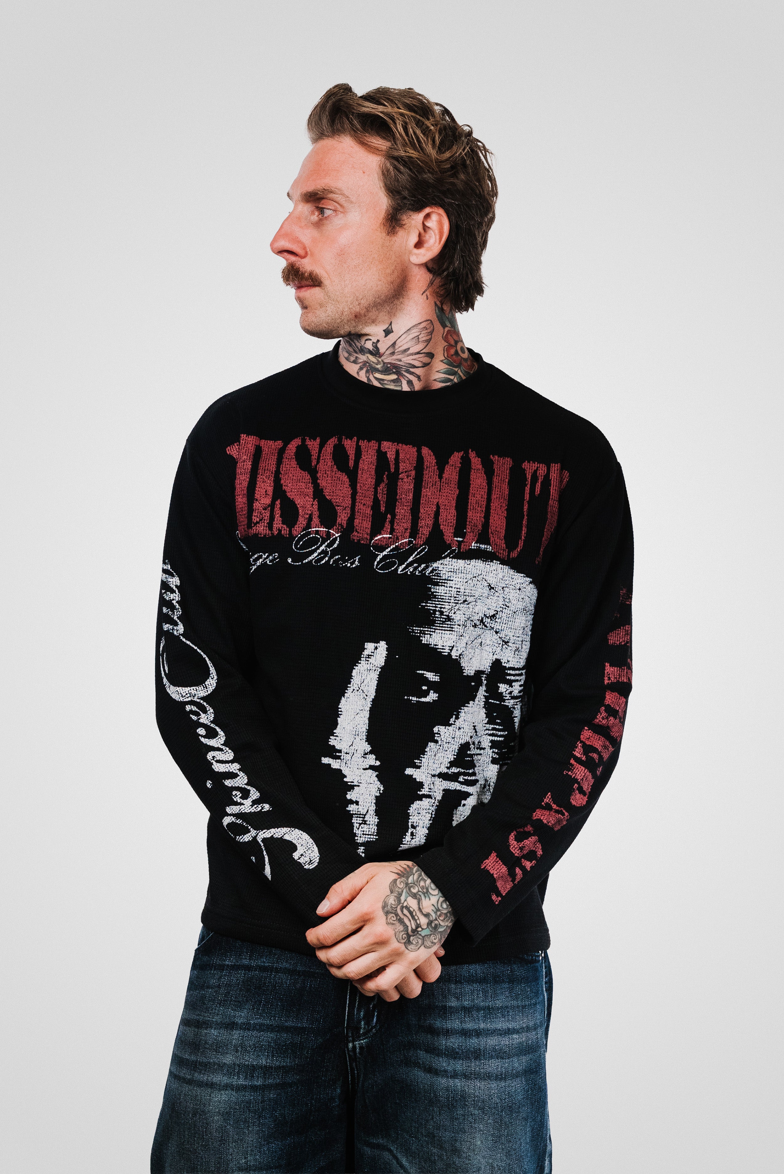 FOCUS WAFFFLE BLACK LONGSLEEVE - Shoebuya Design