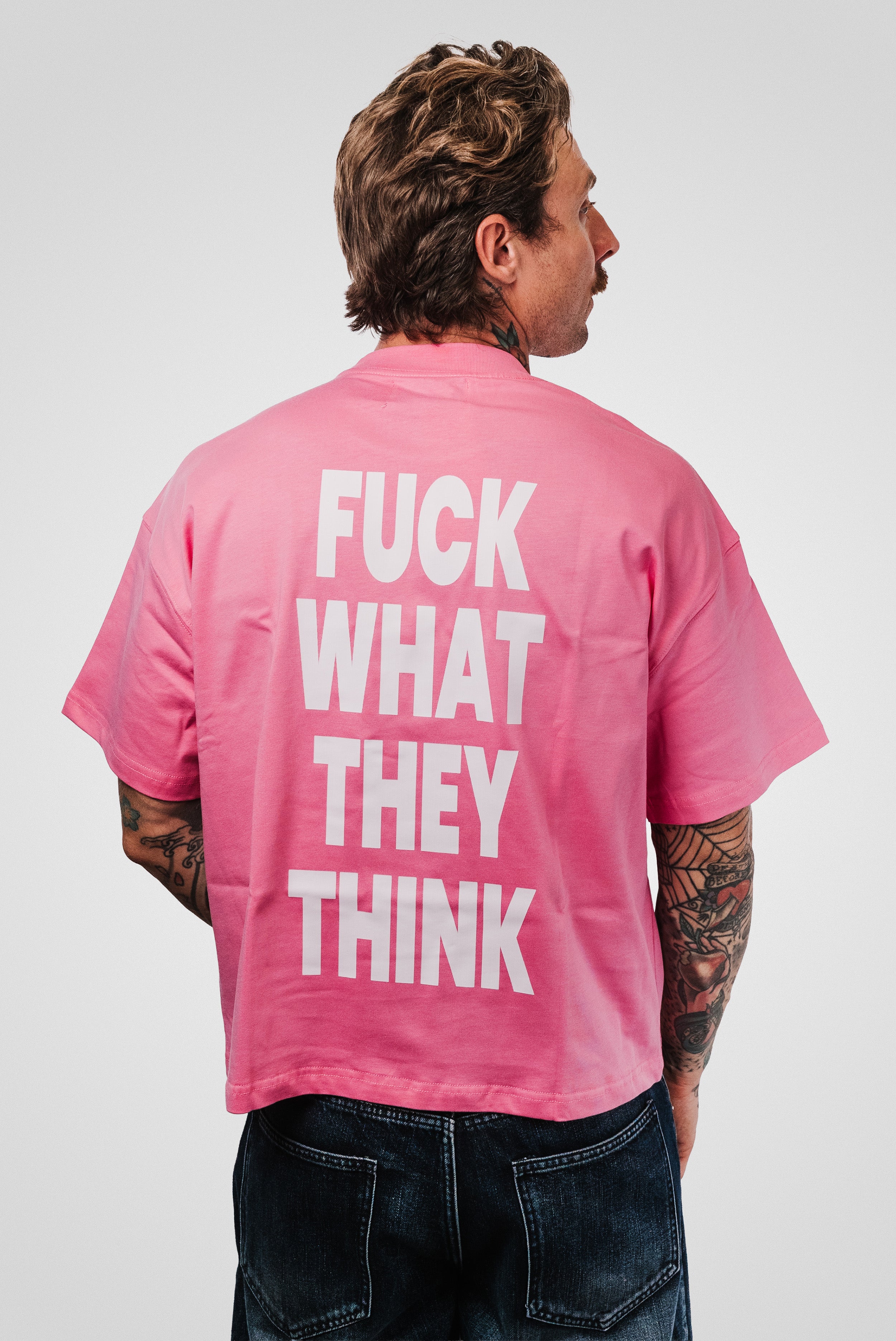 FUCK WHAT THEY THINK PINK BOXY TEE - TheDoubleE