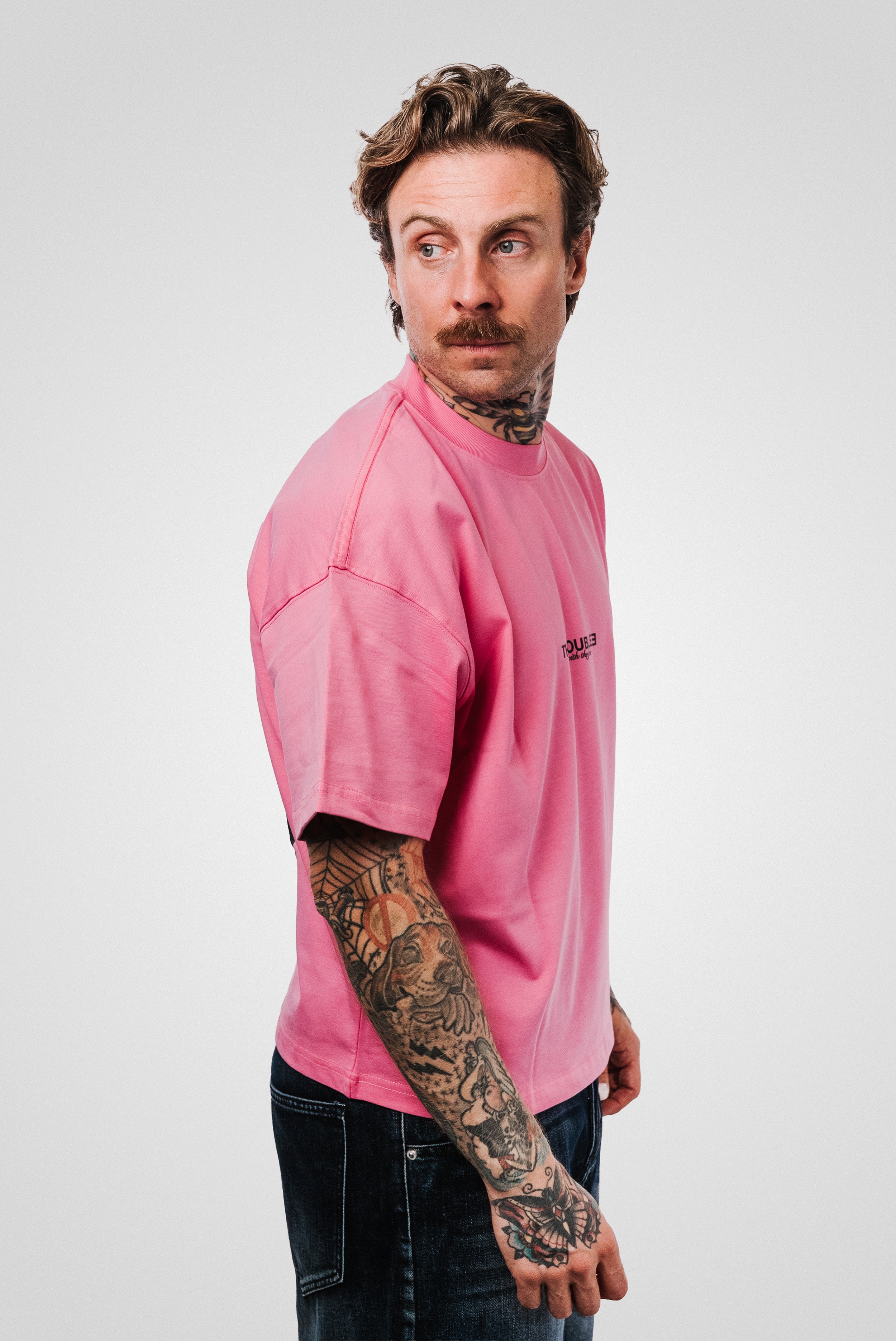 AURA PINK BOXY TEE- TheDoubleE