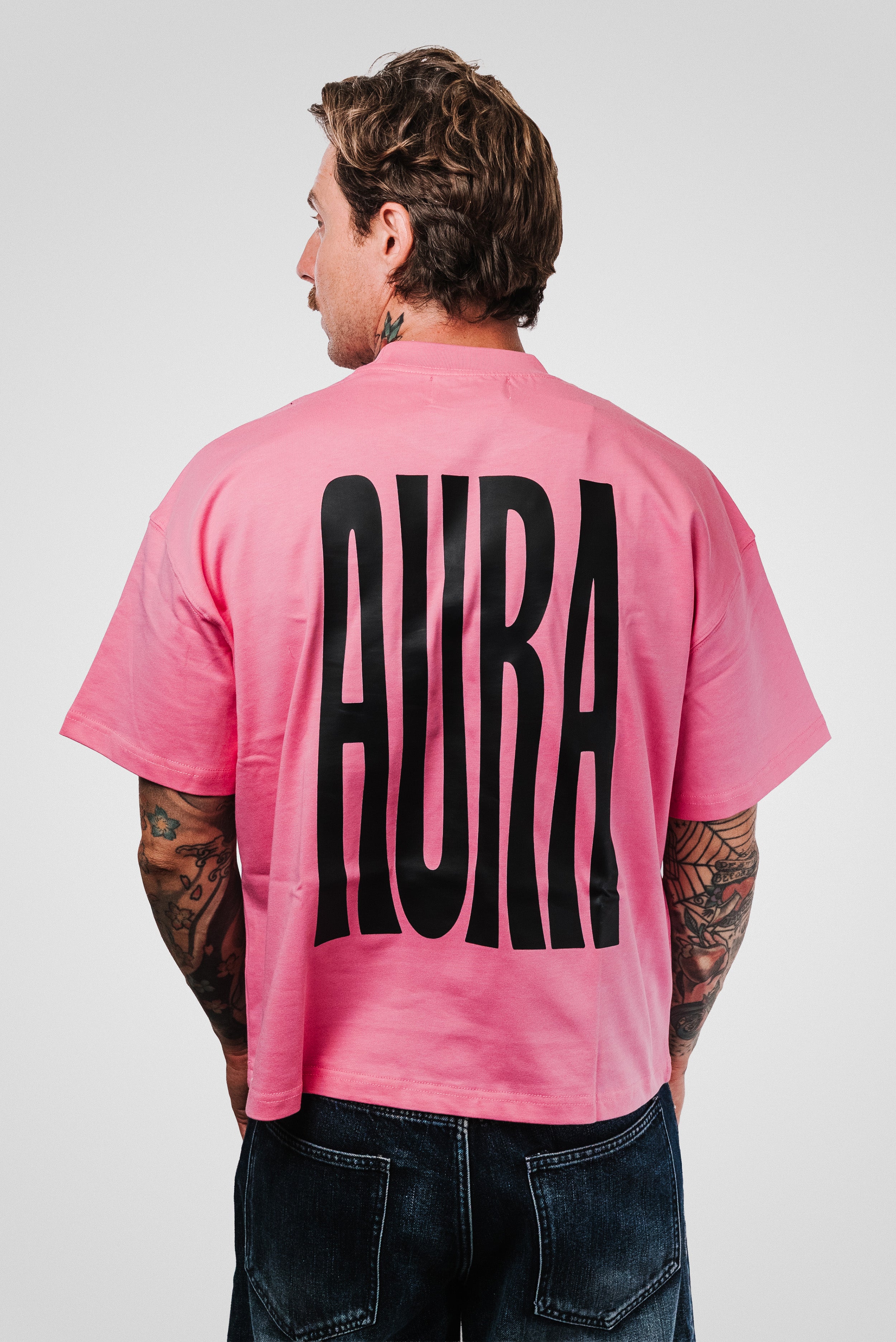AURA PINK BOXY TEE- TheDoubleE