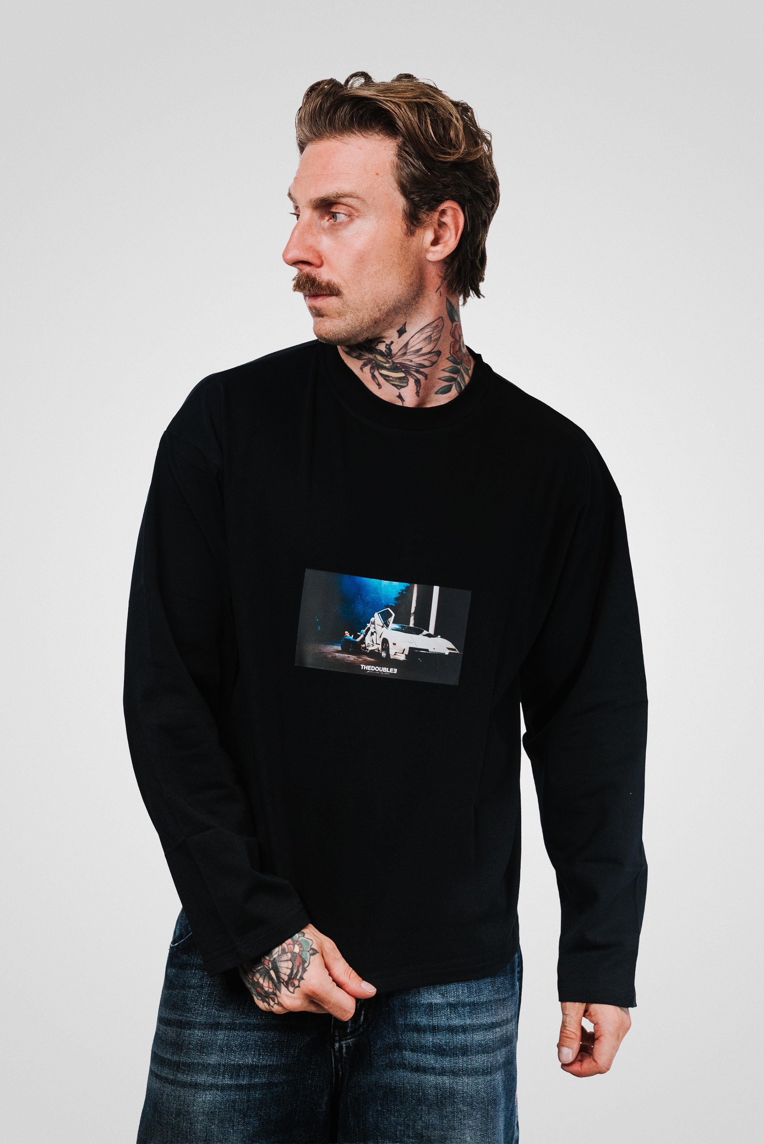 WOLF BLACK BOXY LONGSLEEVE - TheDoubleE