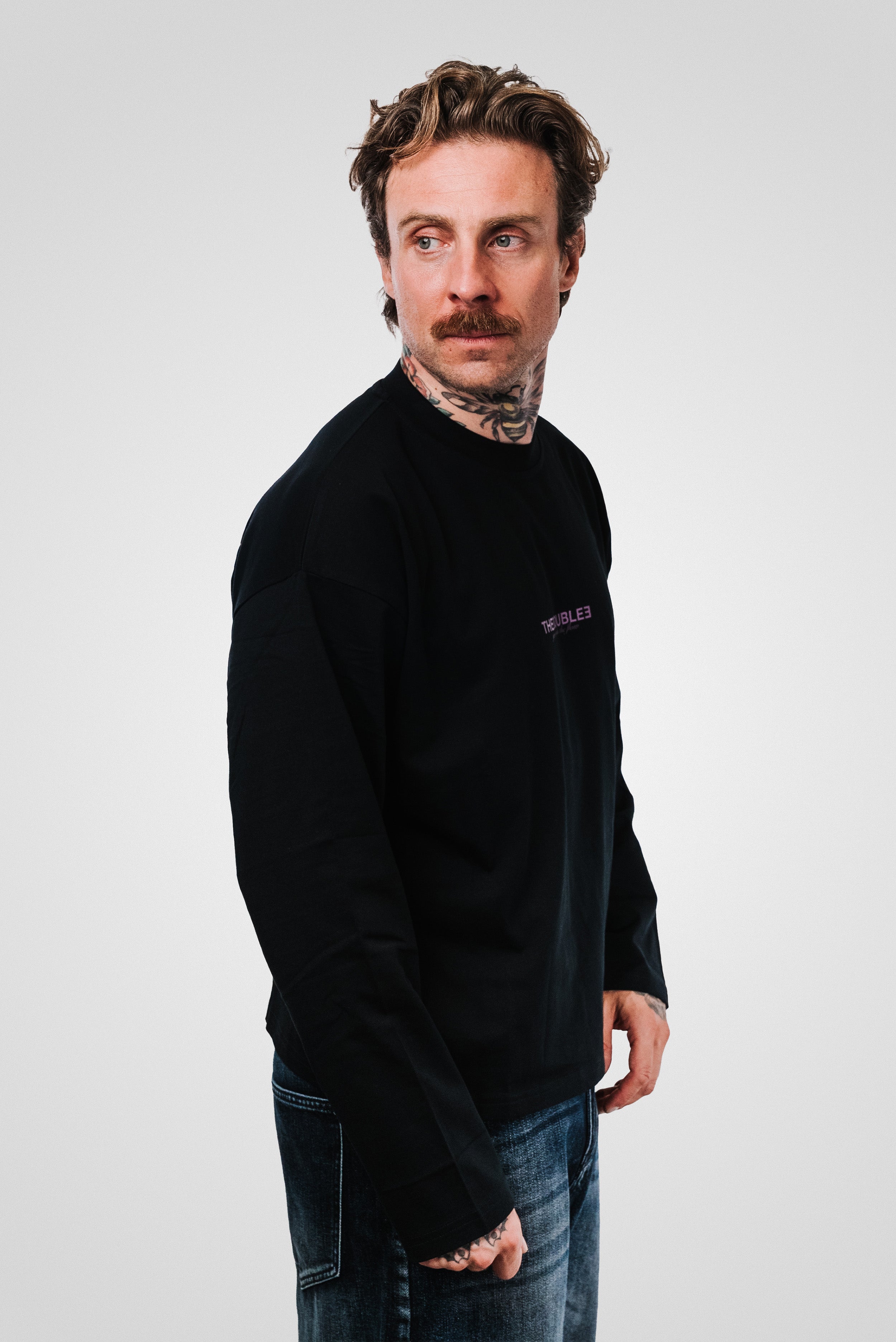 HOT AND TALKING BLACK BOXY LONGSLEEVE - TheDoubleE