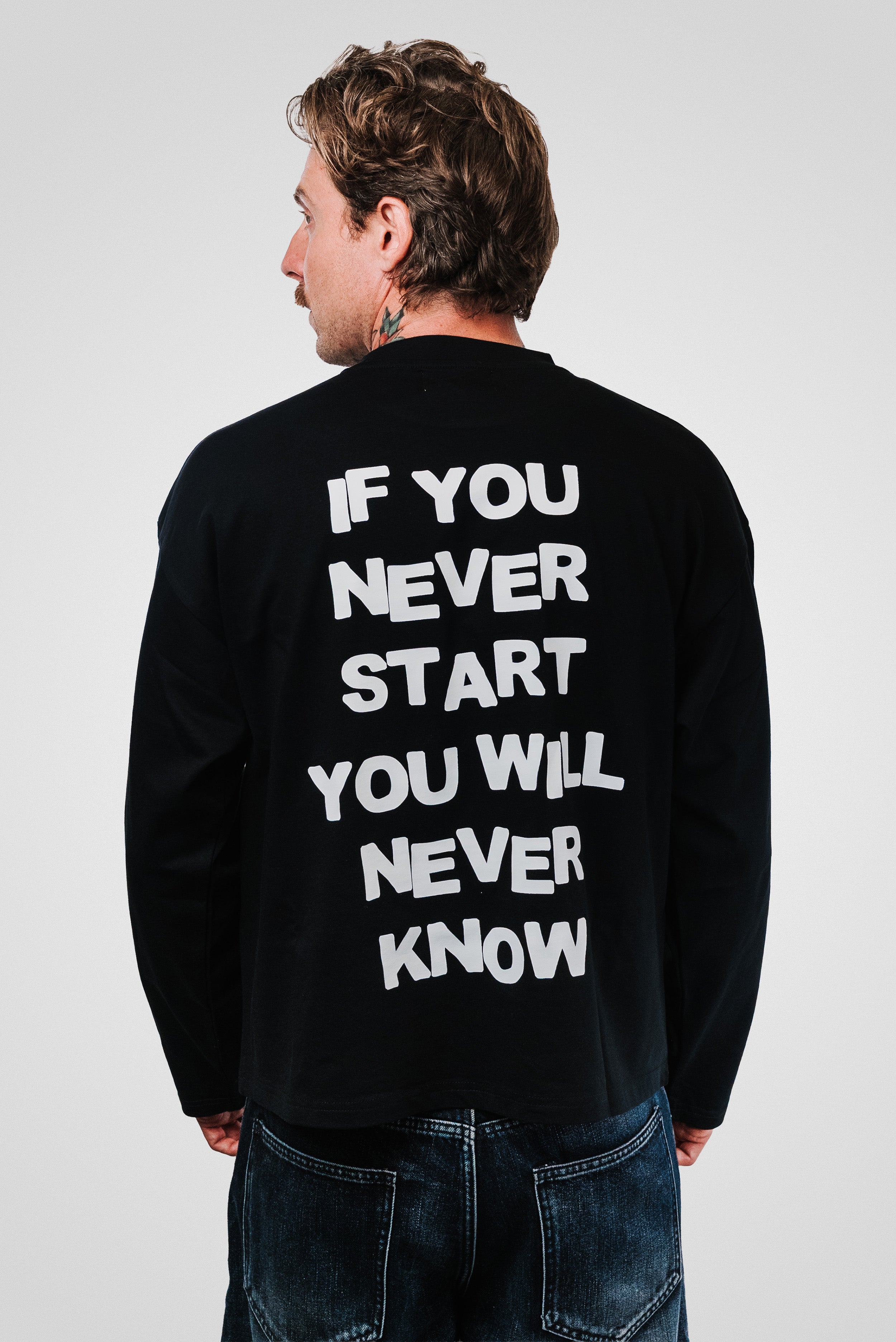 YOU'LL NEVER KNOW BLACK BOXY LONGSLEEVE - TheDoubleE