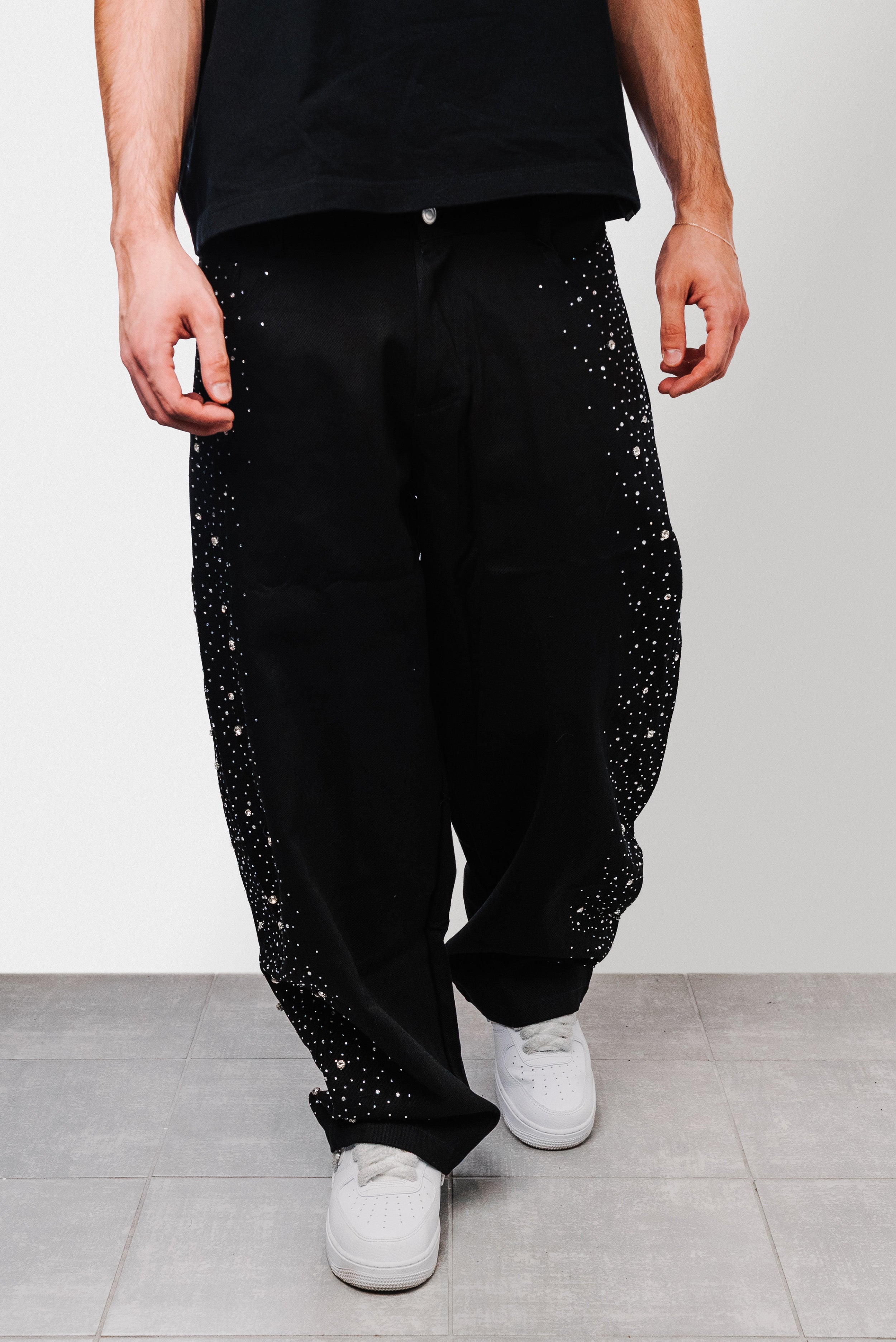 SUPER GLITTER BALLOON BLACK JEANS - Replacement Brand