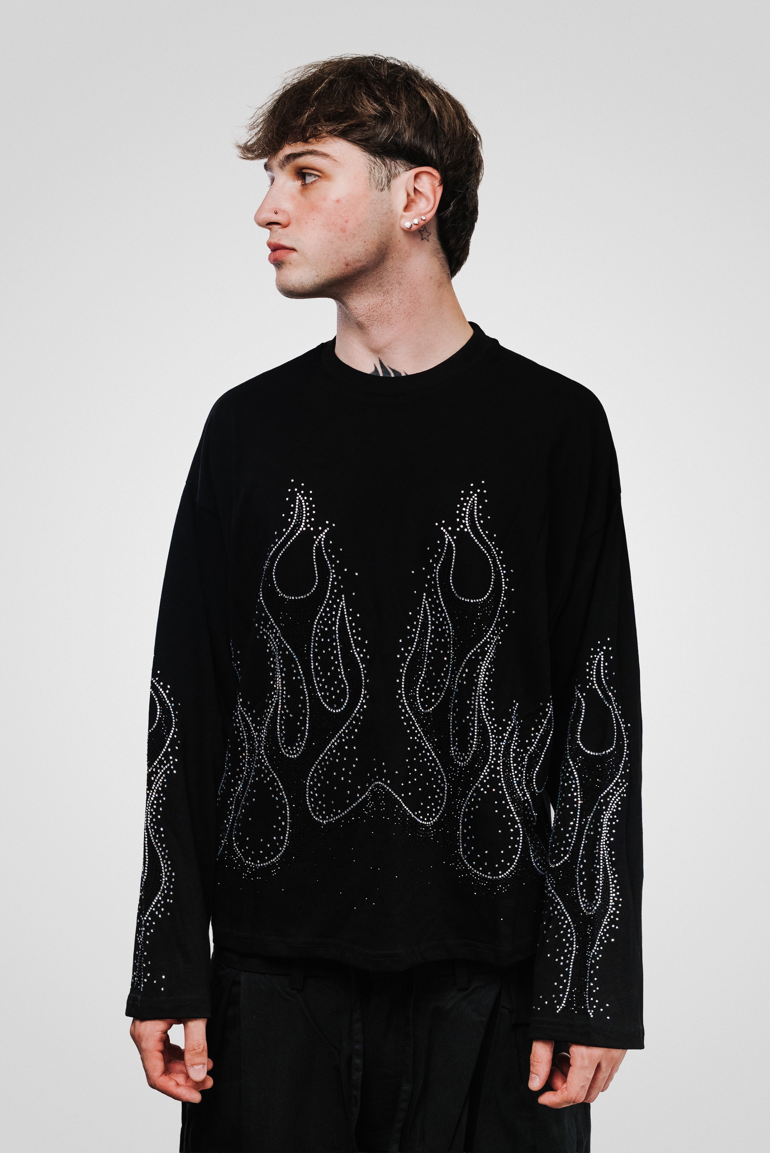 OCTOPUS GLITTER BLACK BOXY LONGSLEEVE - Replacement Brand