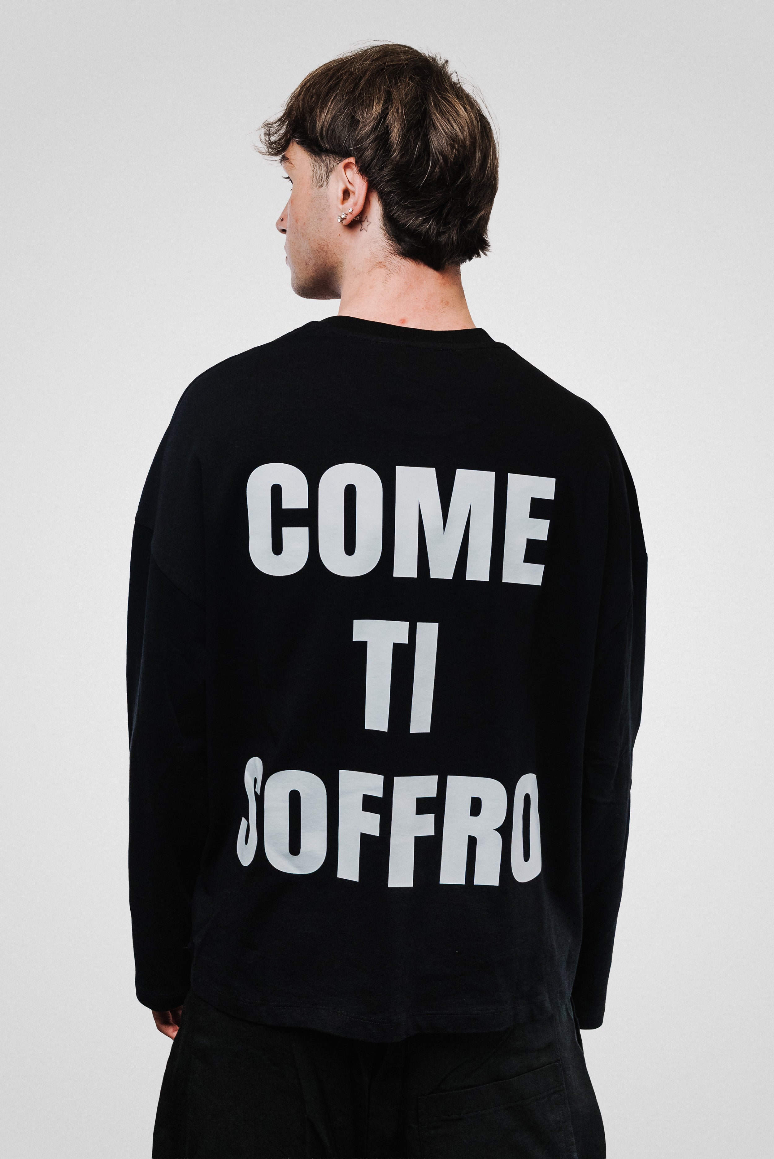 COME TI SOFFRO BOXY LONGSLEEVE BLACK - Replacement Brand