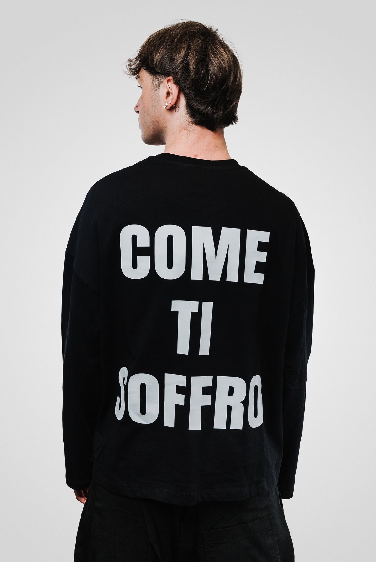 COME TI SOFFRO BOXY LONGSLEEVE BLACK - Replacement Brand