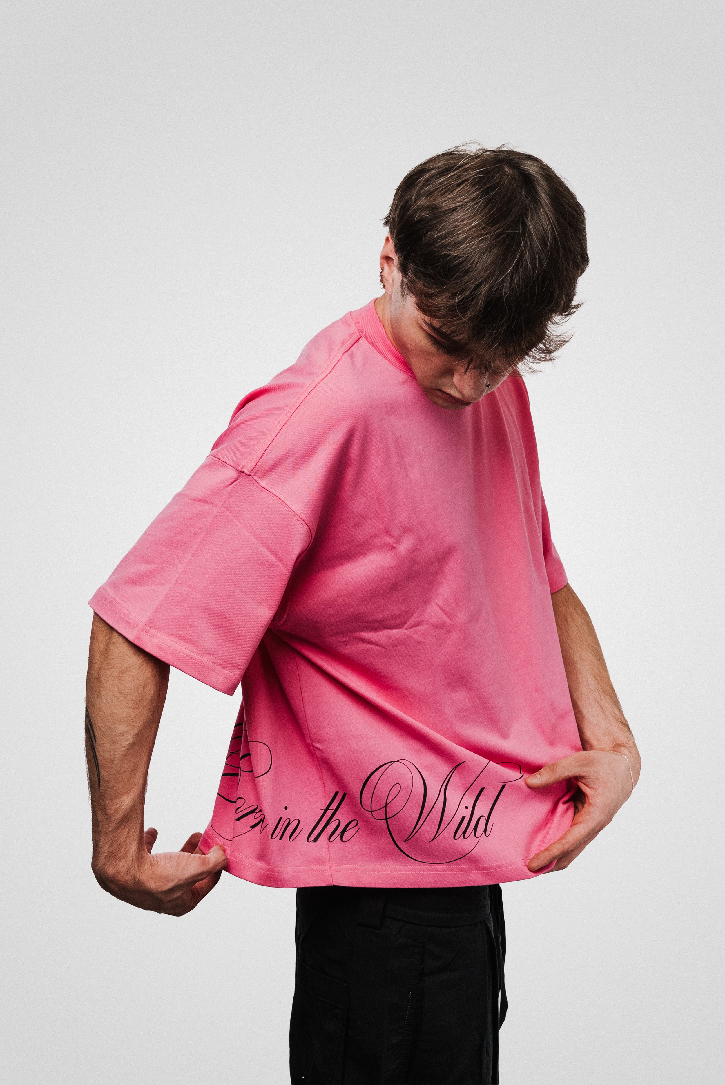 IN THE WILD PINK BOXY TEE- TheDoubleE