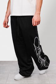 WRITING SOMETHING BLACK SWEATPANTS - Shoebuya Design