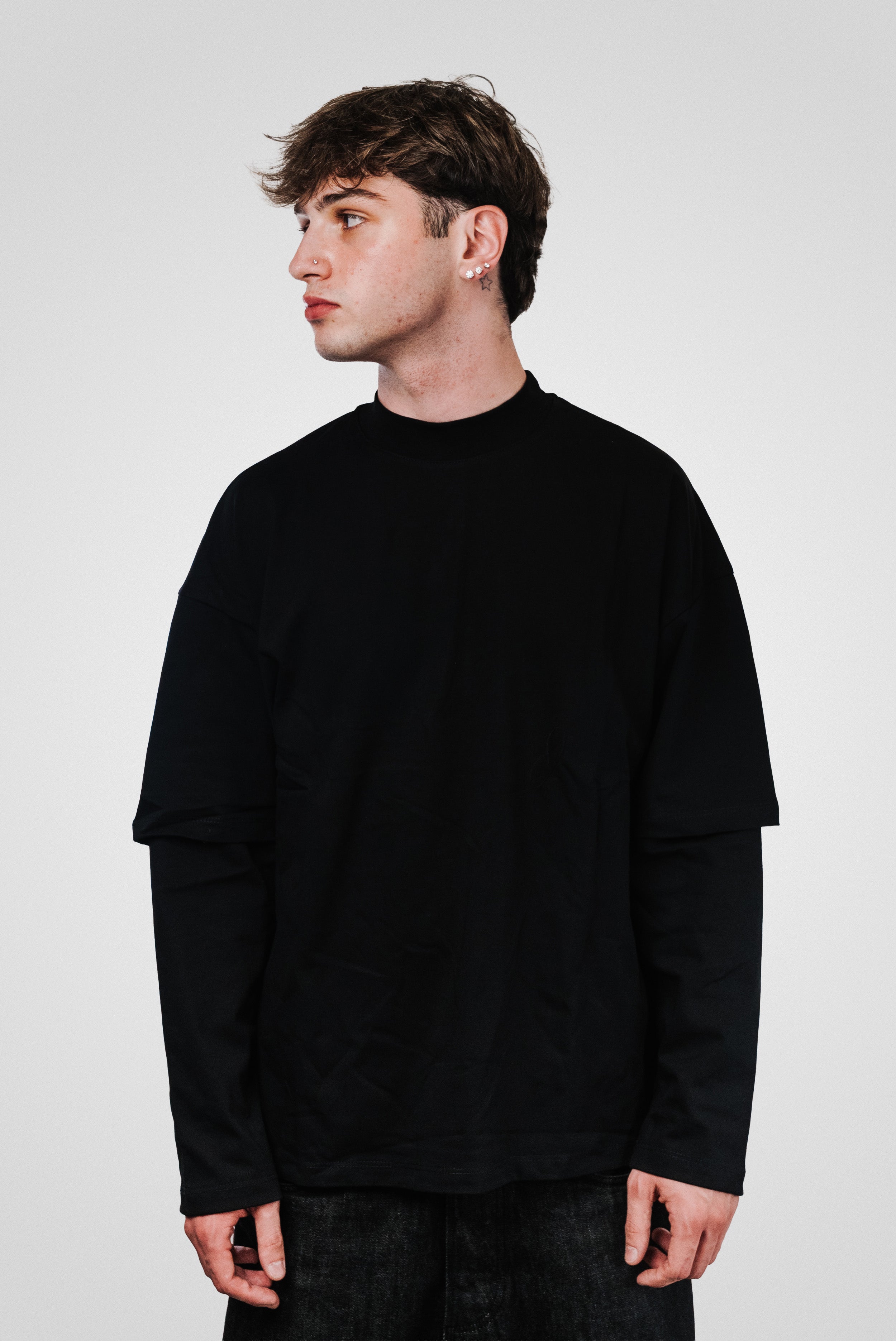 BLANKS DOUBLE LONGSLEEVE BLACK - Replacement Brand