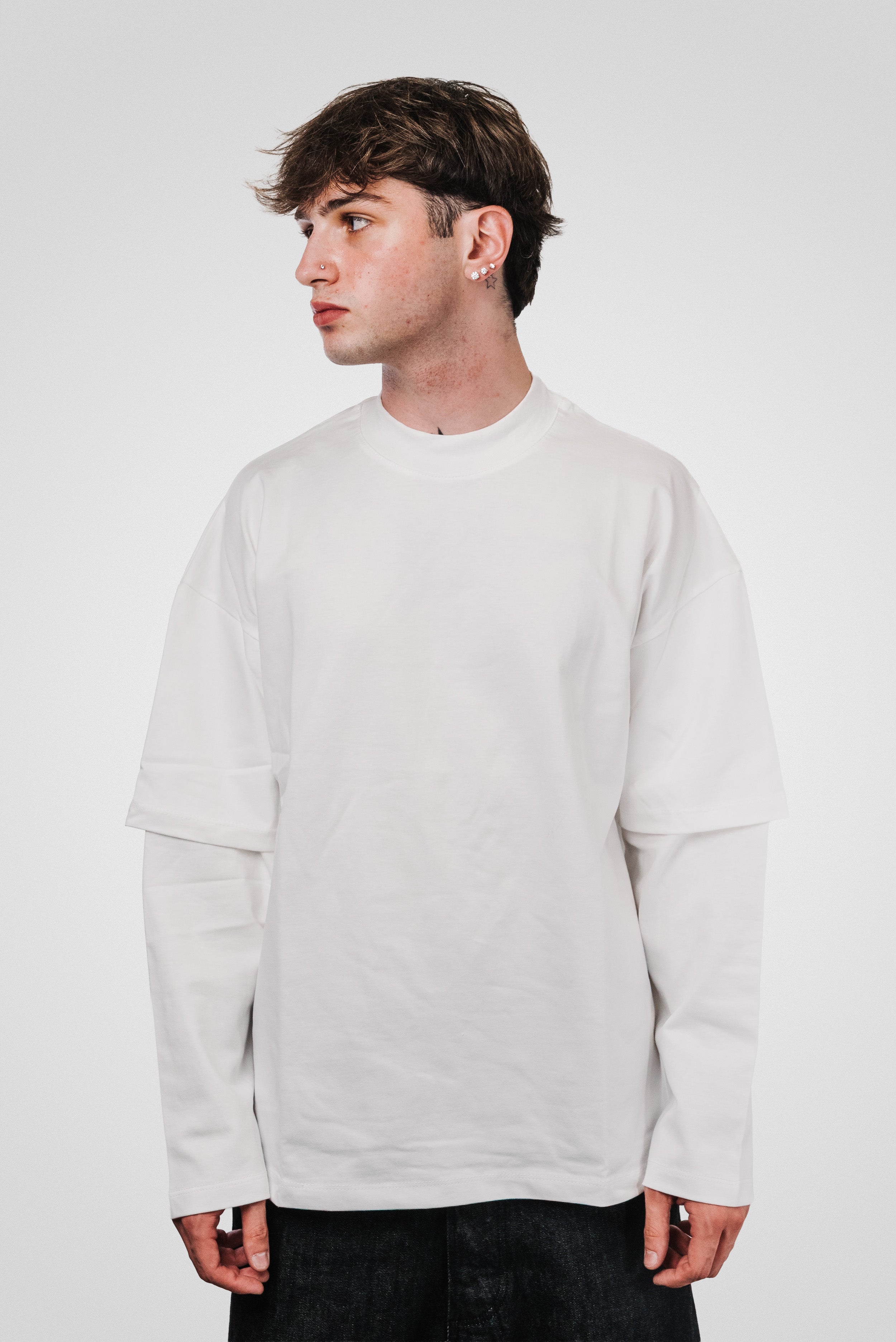 BLANKS DOUBLE LONGSLEEVE WHITE - Replacement Brand