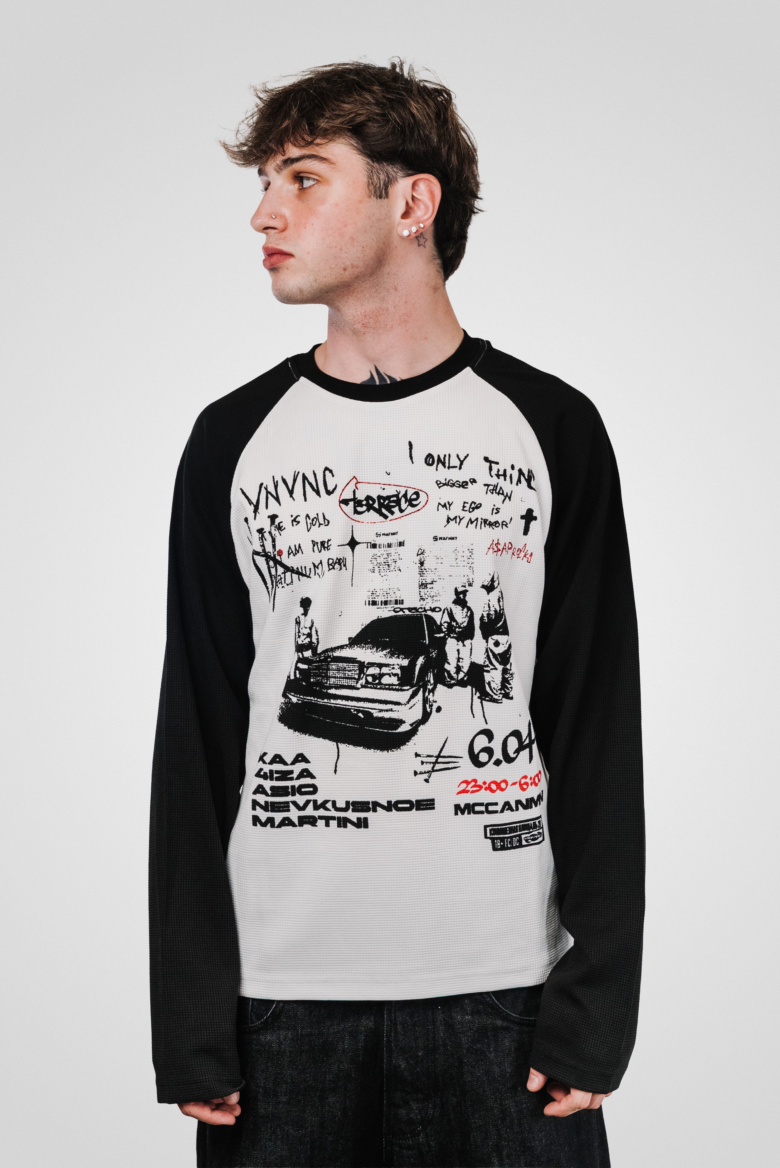 ASAP BLACK SLEEVE WHITE LONGSLEEVE - Shoebuya Design