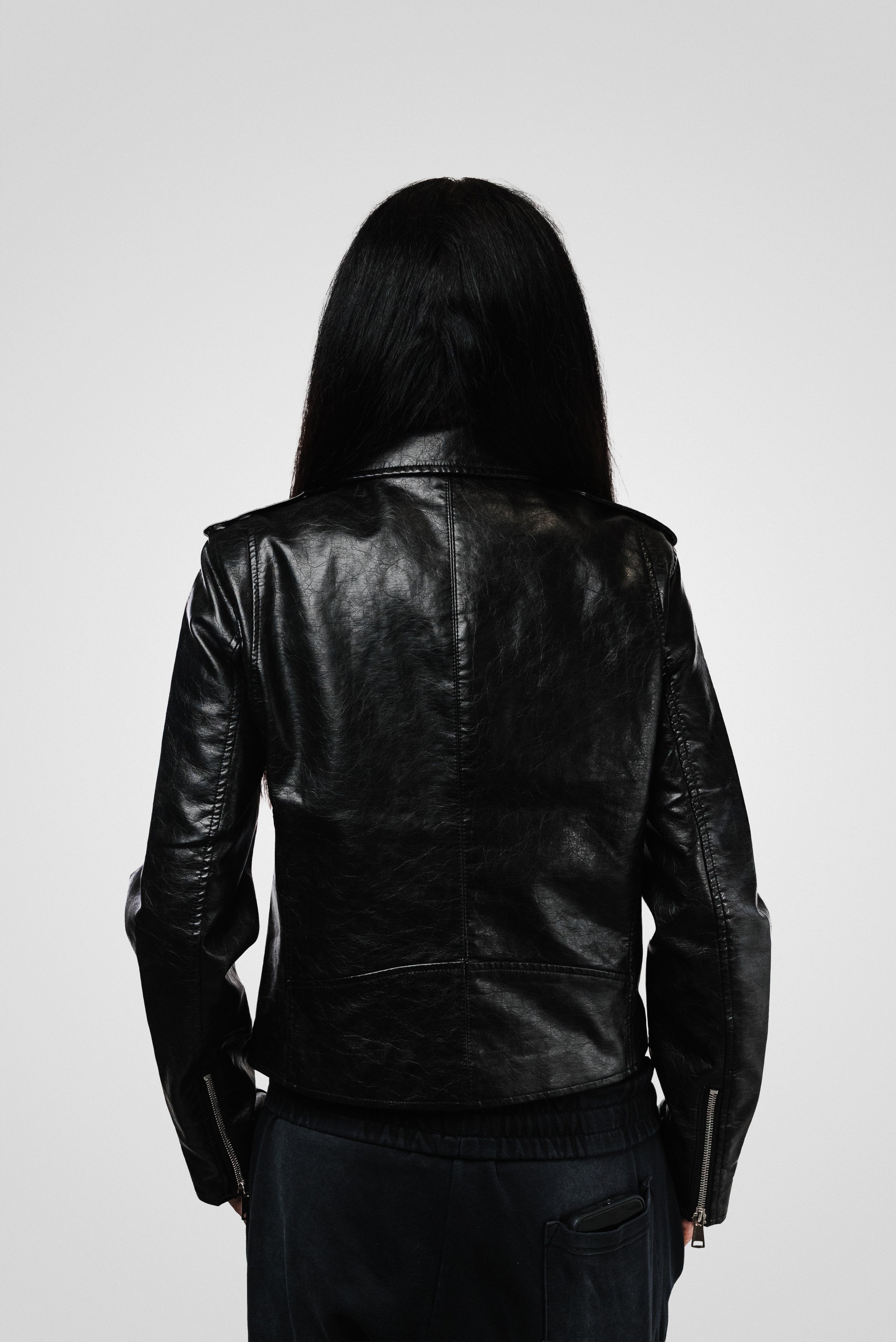 WOMEN LEATHER BLACK JACKET - Replacement Brand