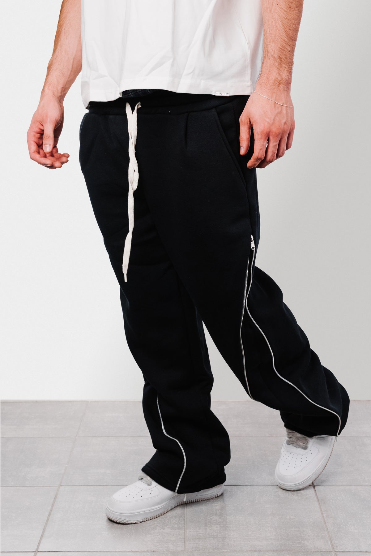 ZIP BLACK TRACK PANTS - Replacement Brand