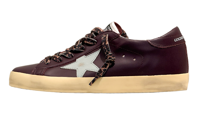 GOLDEN GOOSE SUPER STAR PURPLE LEOPARD LACES