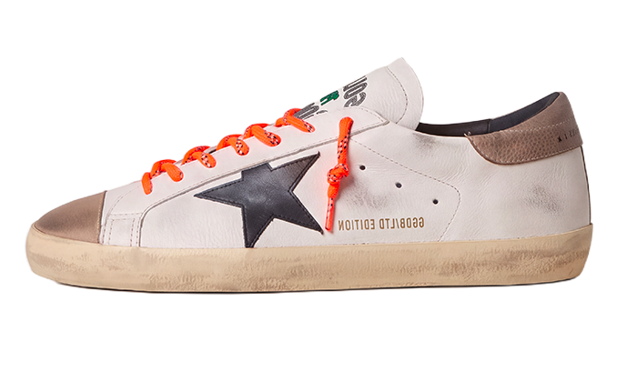 GOLDEN GOOSE SUPER STAR TACCO BROWN STELLA BLACK ORANGE CORDA LACES