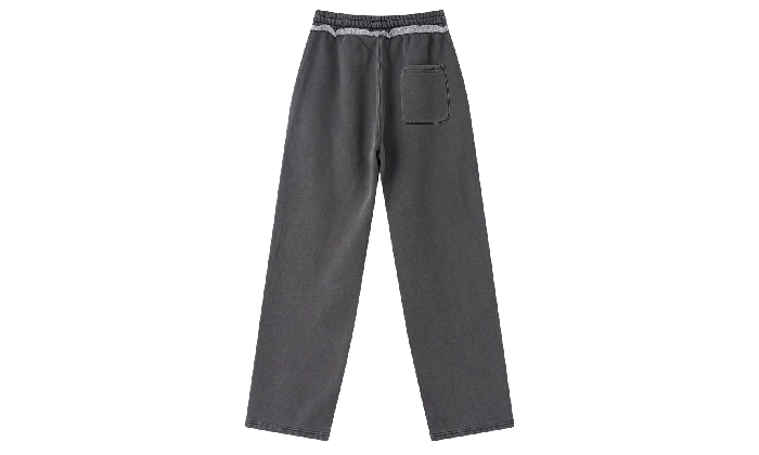 LOOSE DISTRESSED STRIPED STRAIGHT PANTS GREY - Shoebuya Brand