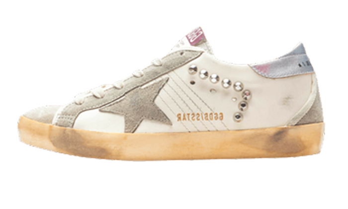 GOLDEN GOOSE SUPER STAR DOTS SUEDE SILVER