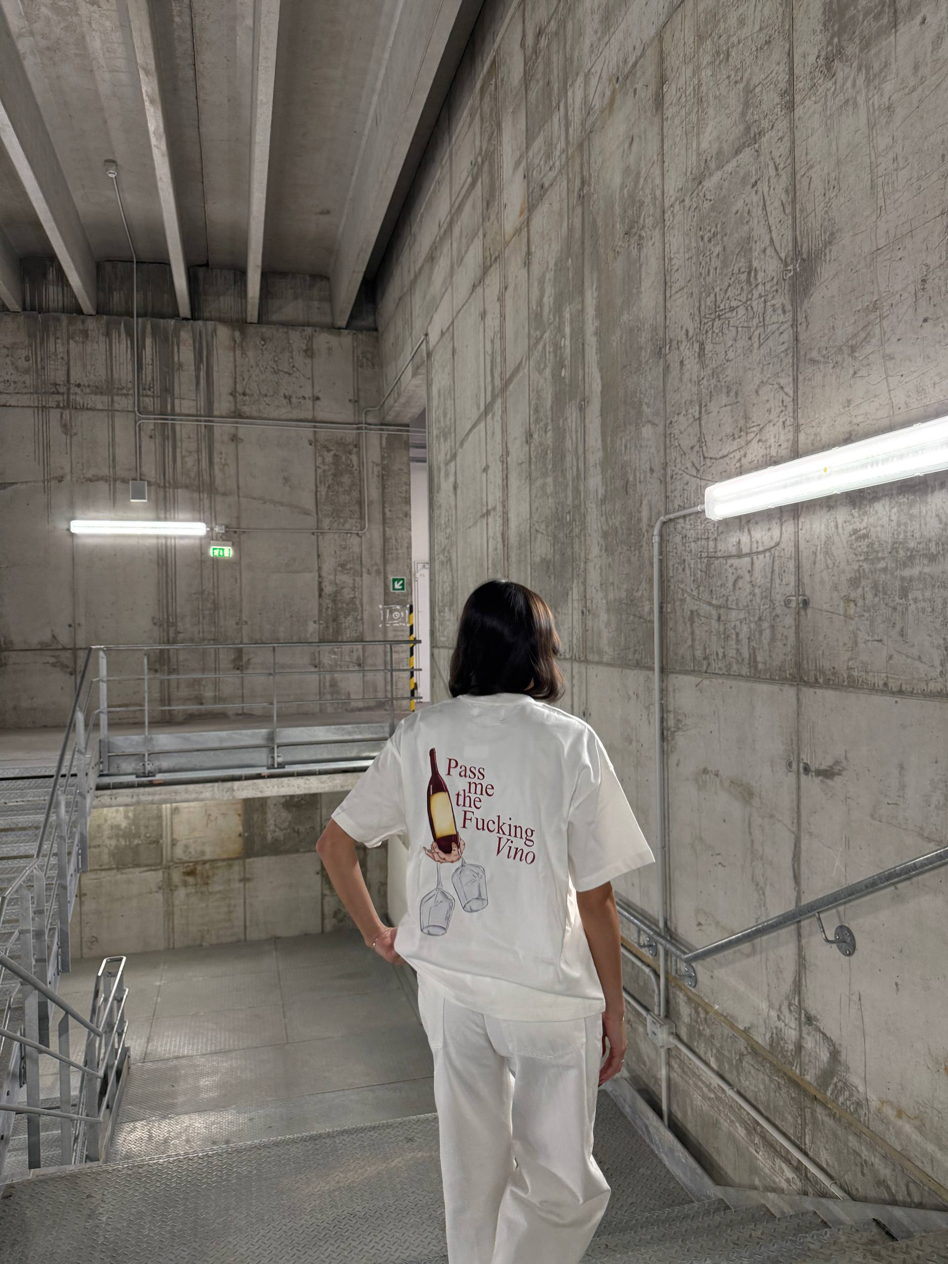 WINE WHITE BOXY TEE- TheDoubleE