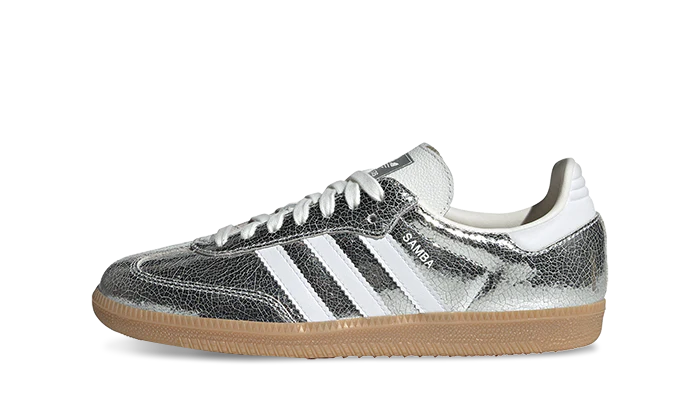 ADIDAS SAMBA OG SILVER METALLIC CRACKED