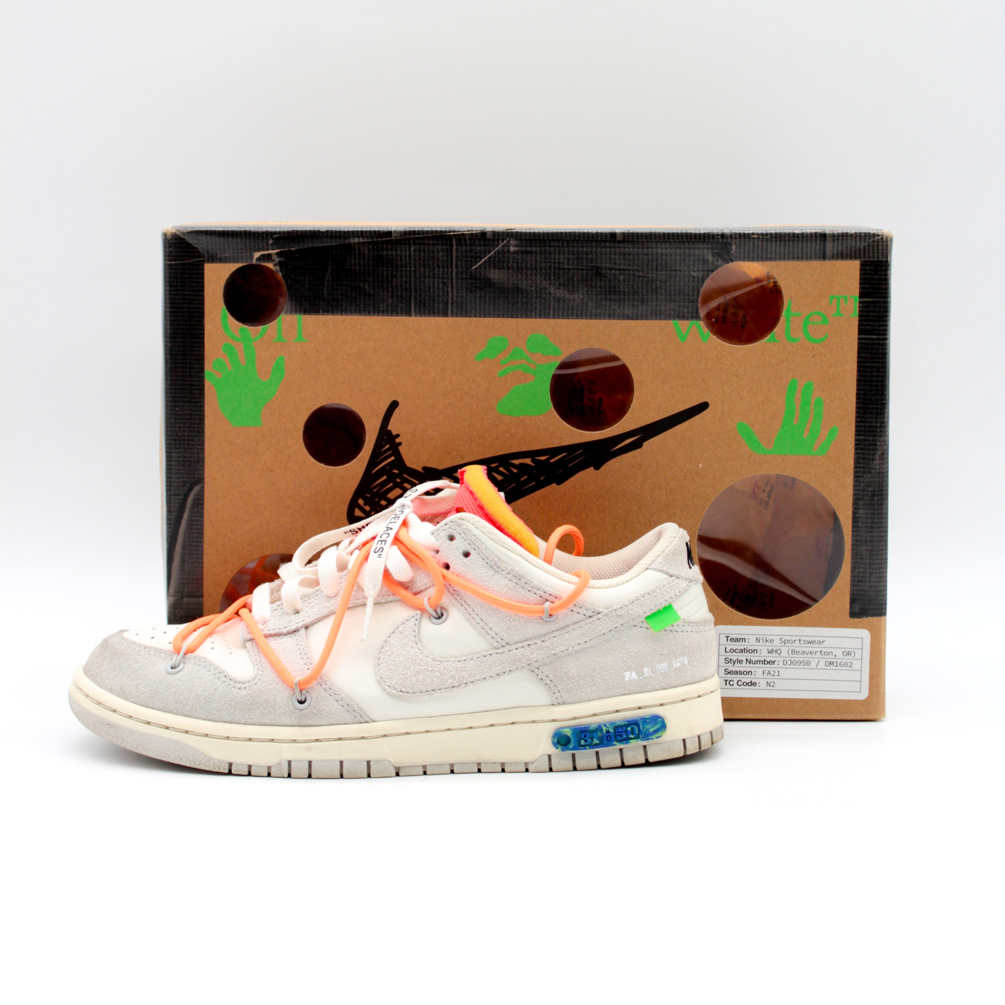 SECONDHAND - DUNK X OFF WHITE LOW LOT31 Size 43