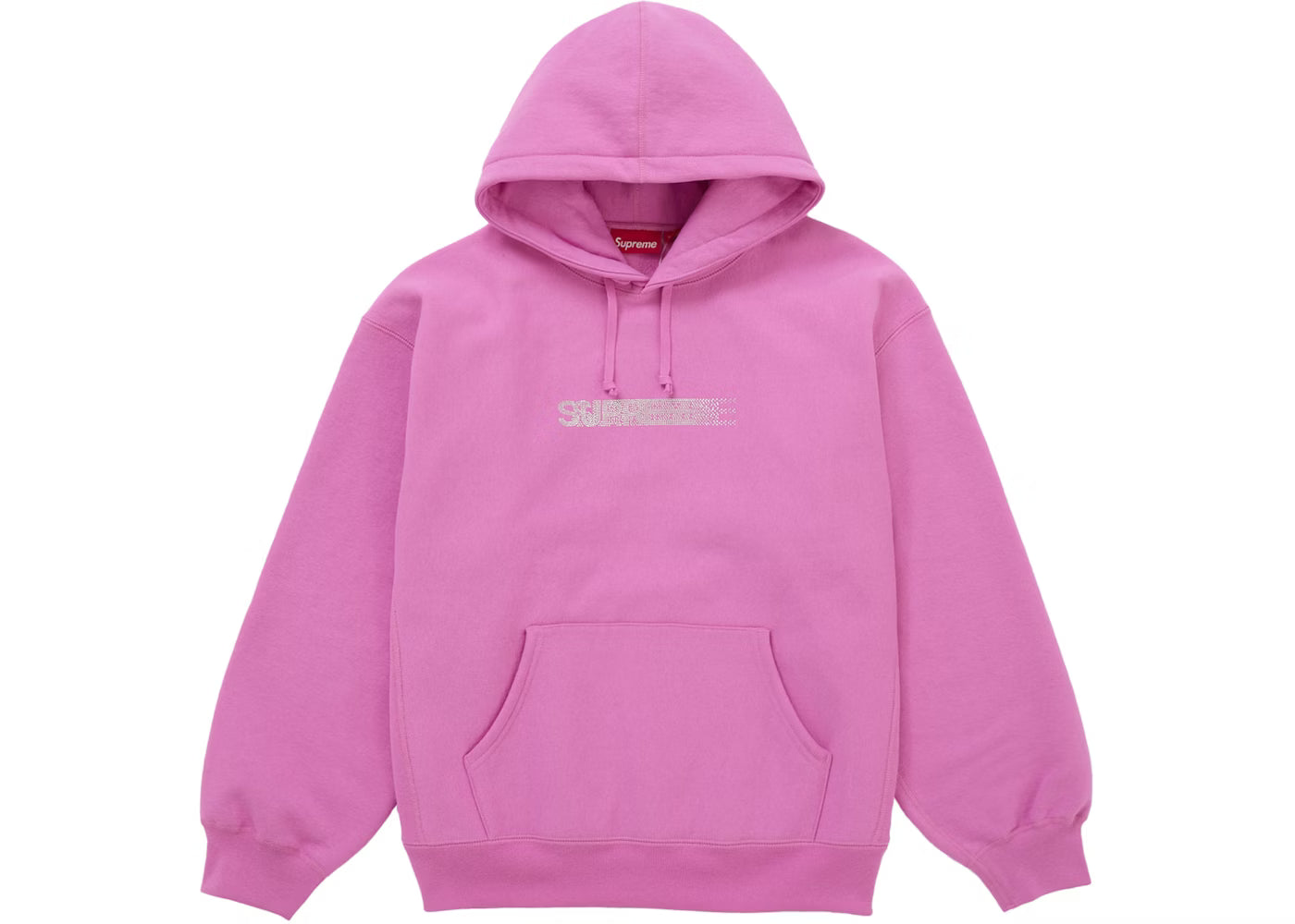 SUPREME SWAROVSKI MOTION LOGO HOODIE PINK