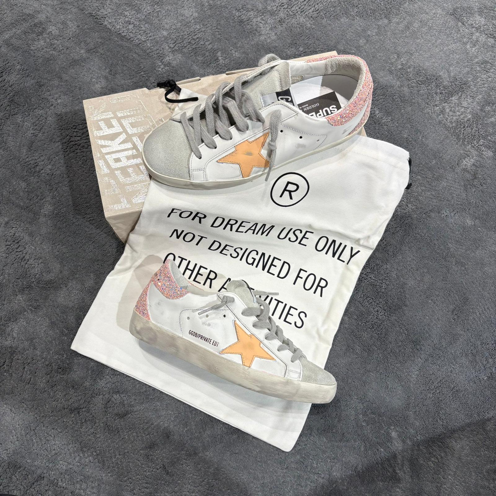 GOLDEN GOOSE SUPER STAR STELLA ROSA & TALLONE GLITTER ROSA